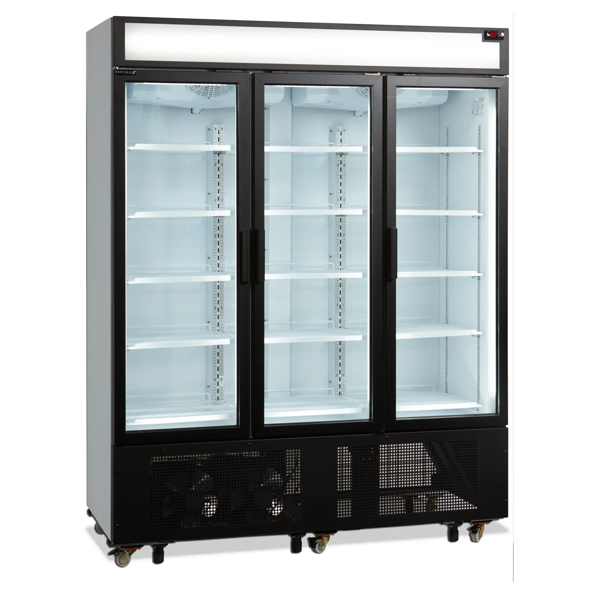 Armoire à boissons 3 portes battantes avec bandeau lumineux