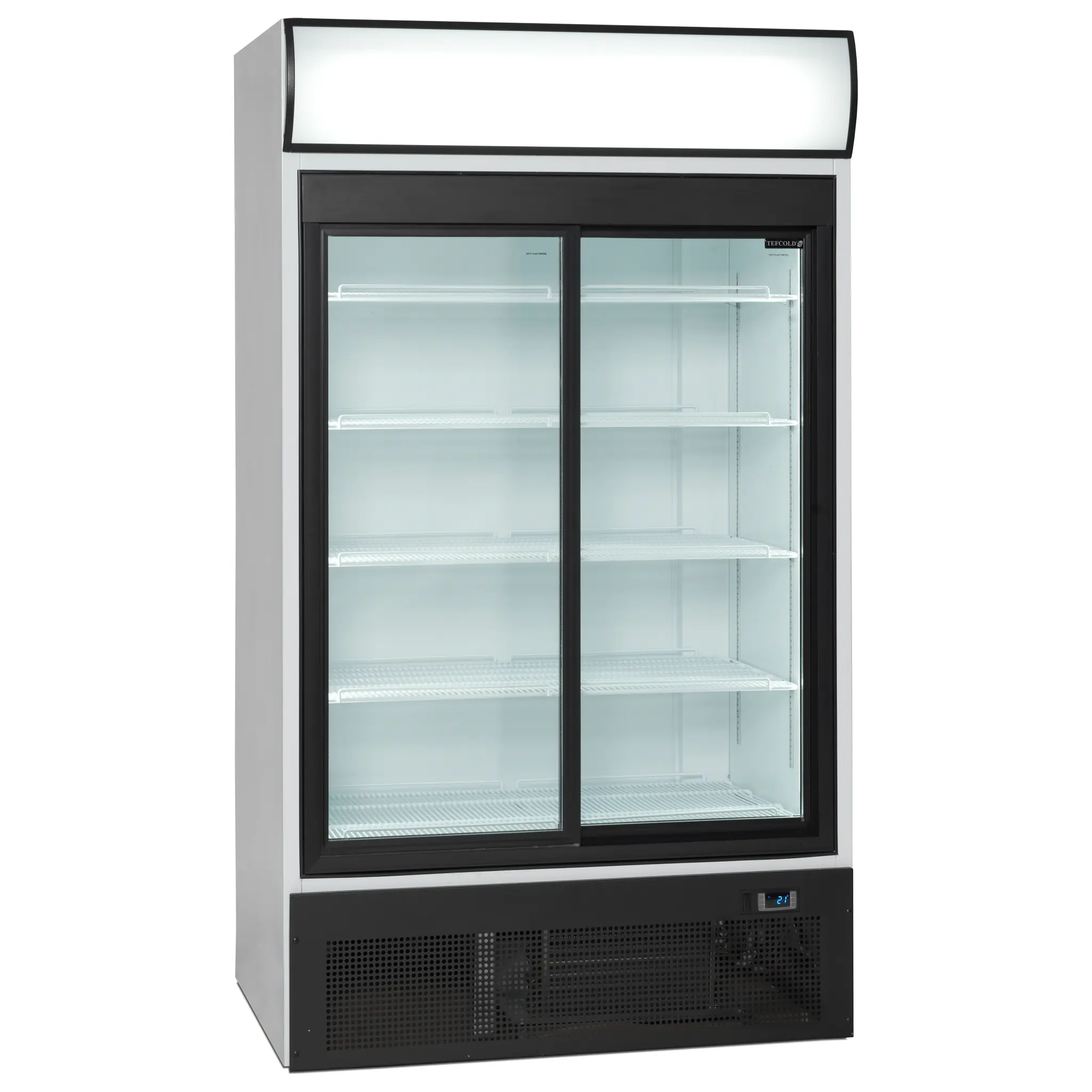 Armoire à boissons 2 portes coulissantes avec bandeau lumineux