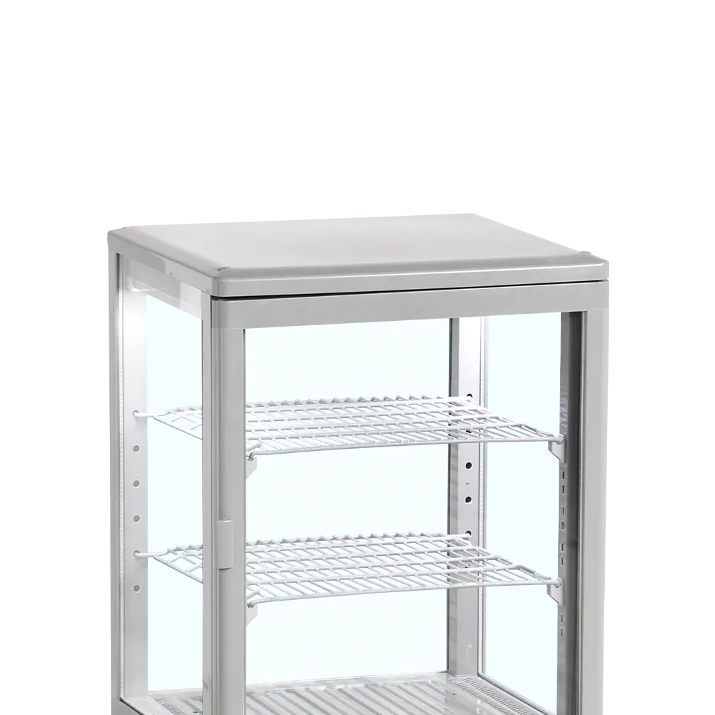 Vitrine panoramique réfrigérée grise de comptoir 60 L