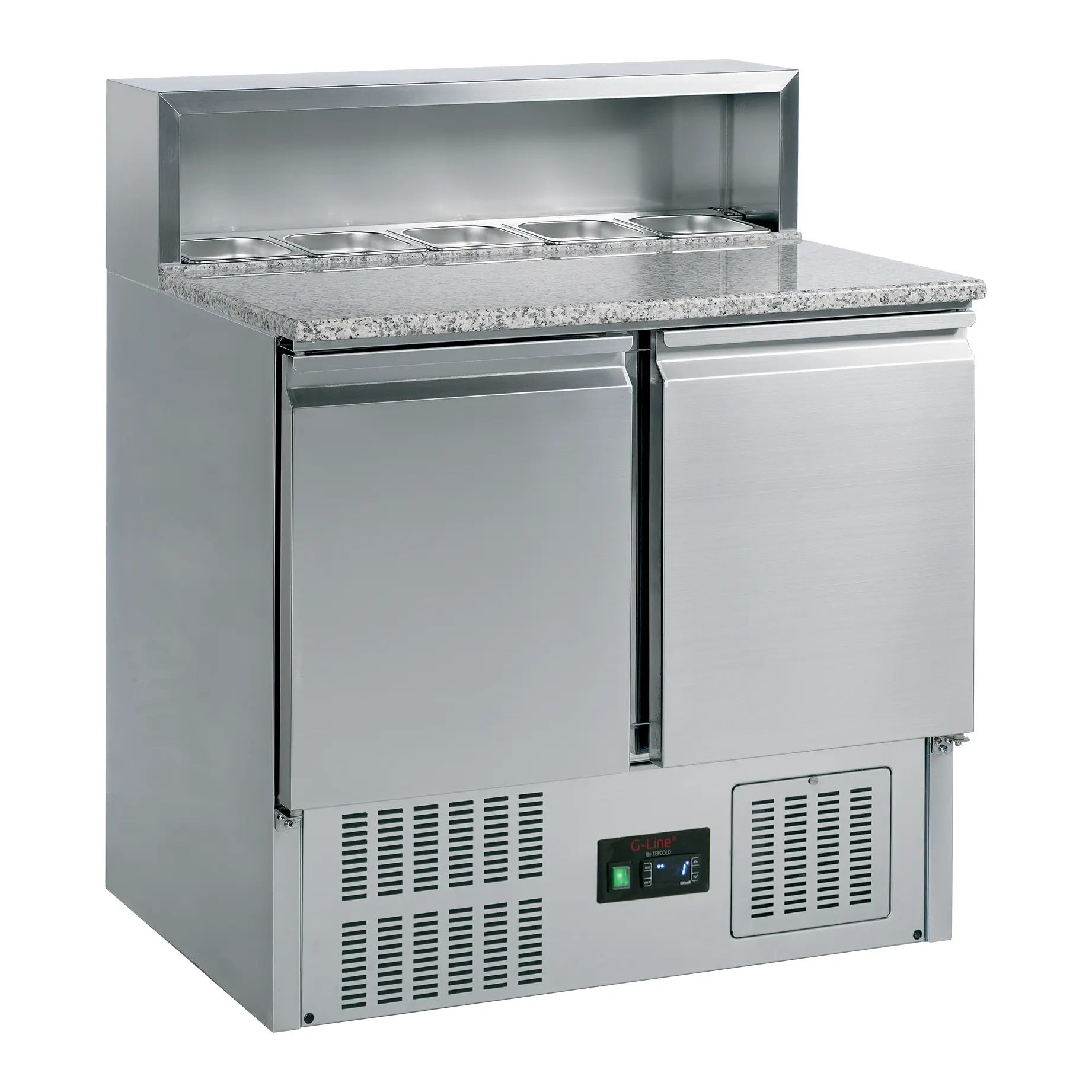 Table à pizza 2 portes avec plan de travail granit 260 L