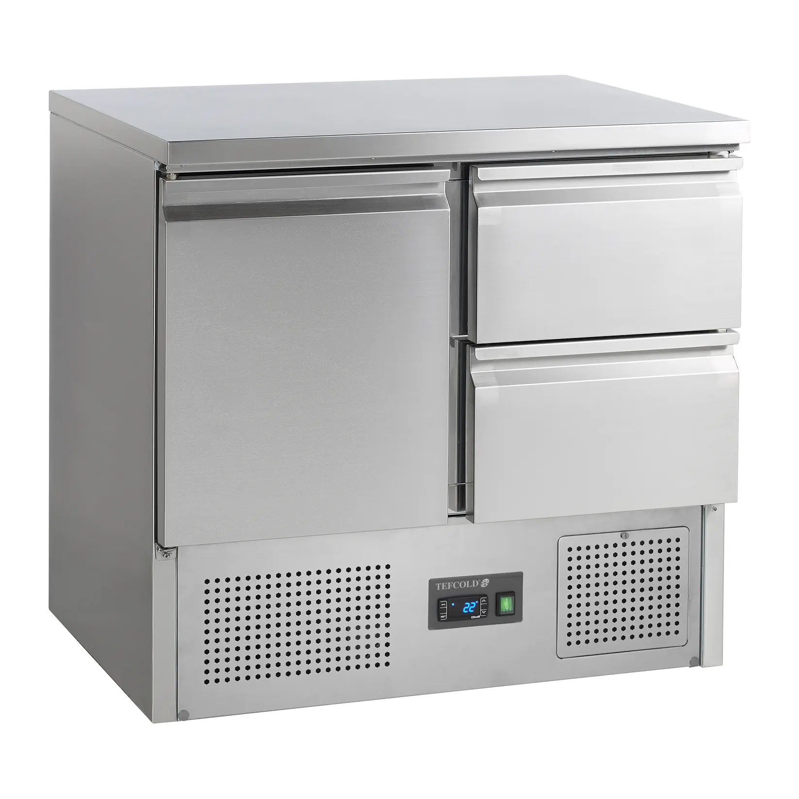 Table réfrigérée positive GN1/1 1 porte et 2 tiroirs 260 L