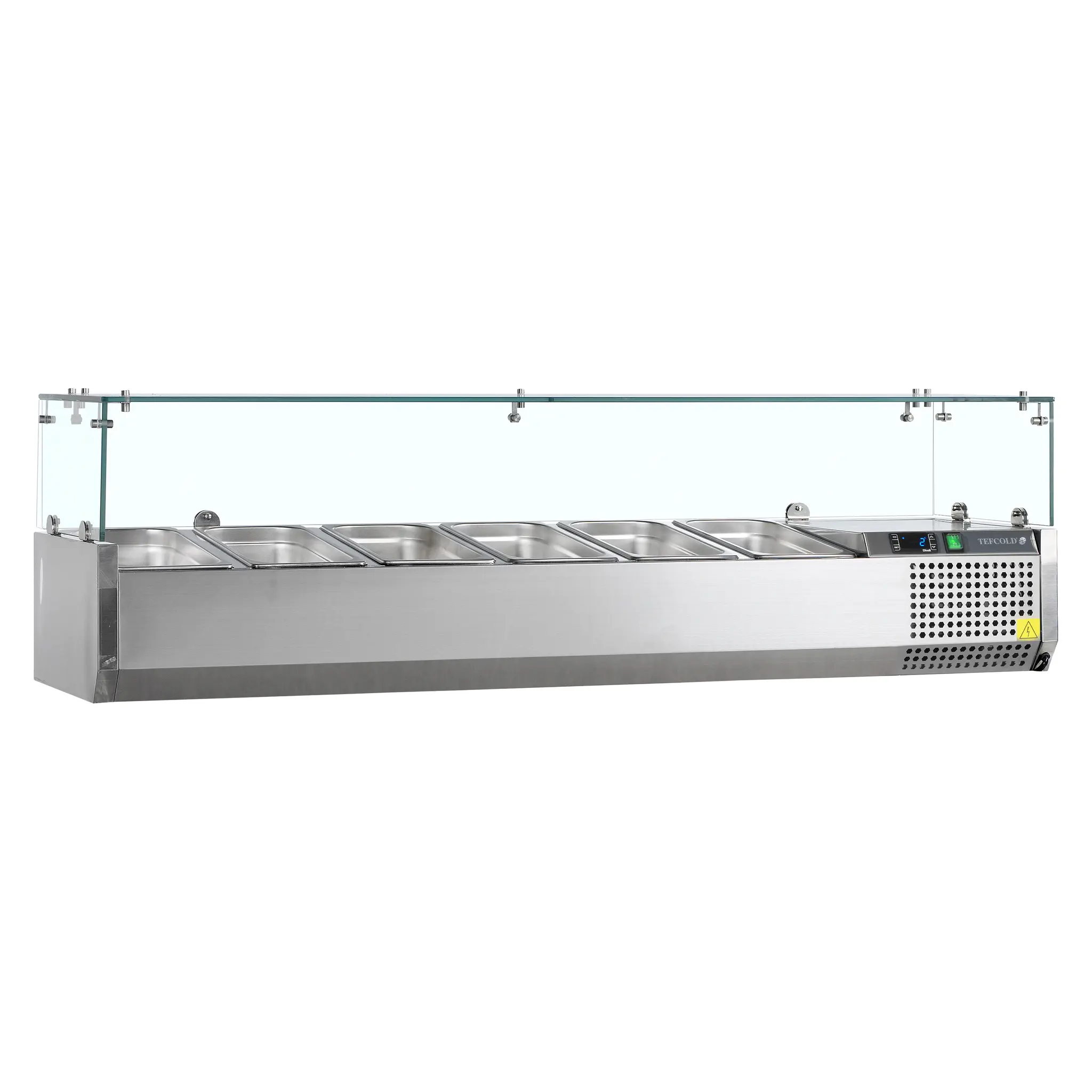 Vitrine à ingrédients 6 GN1/4 pare-haleine vitré