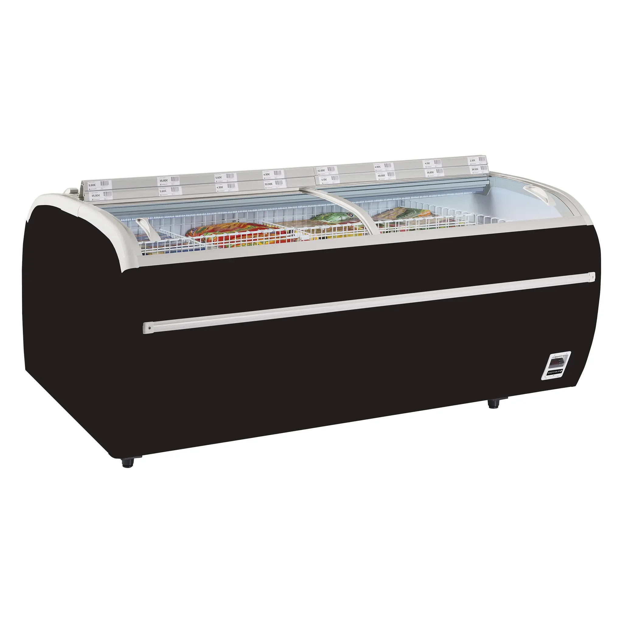 Congélateur de supermarché noir - 1697 L