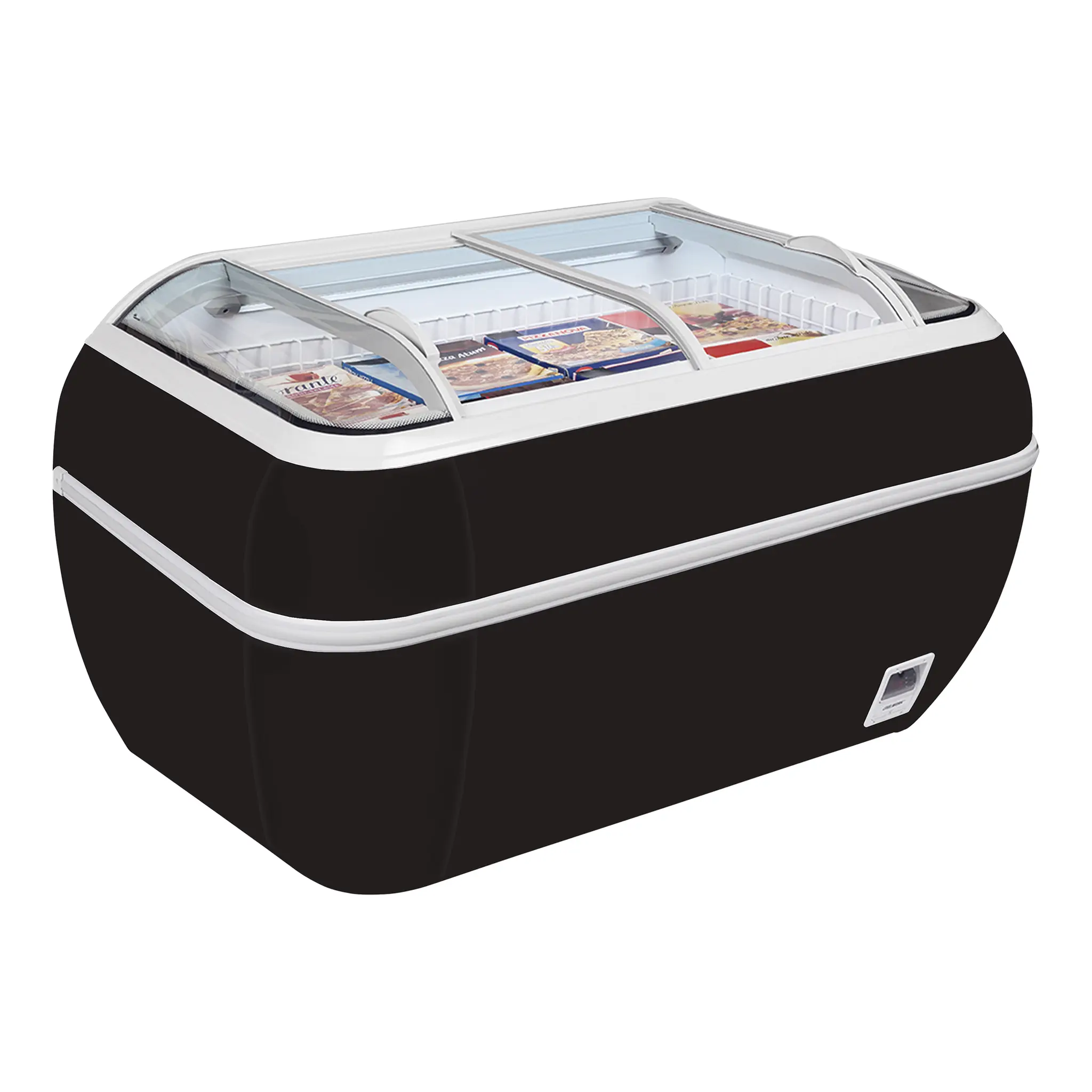 Congélateur de supermarché noir - 425 L