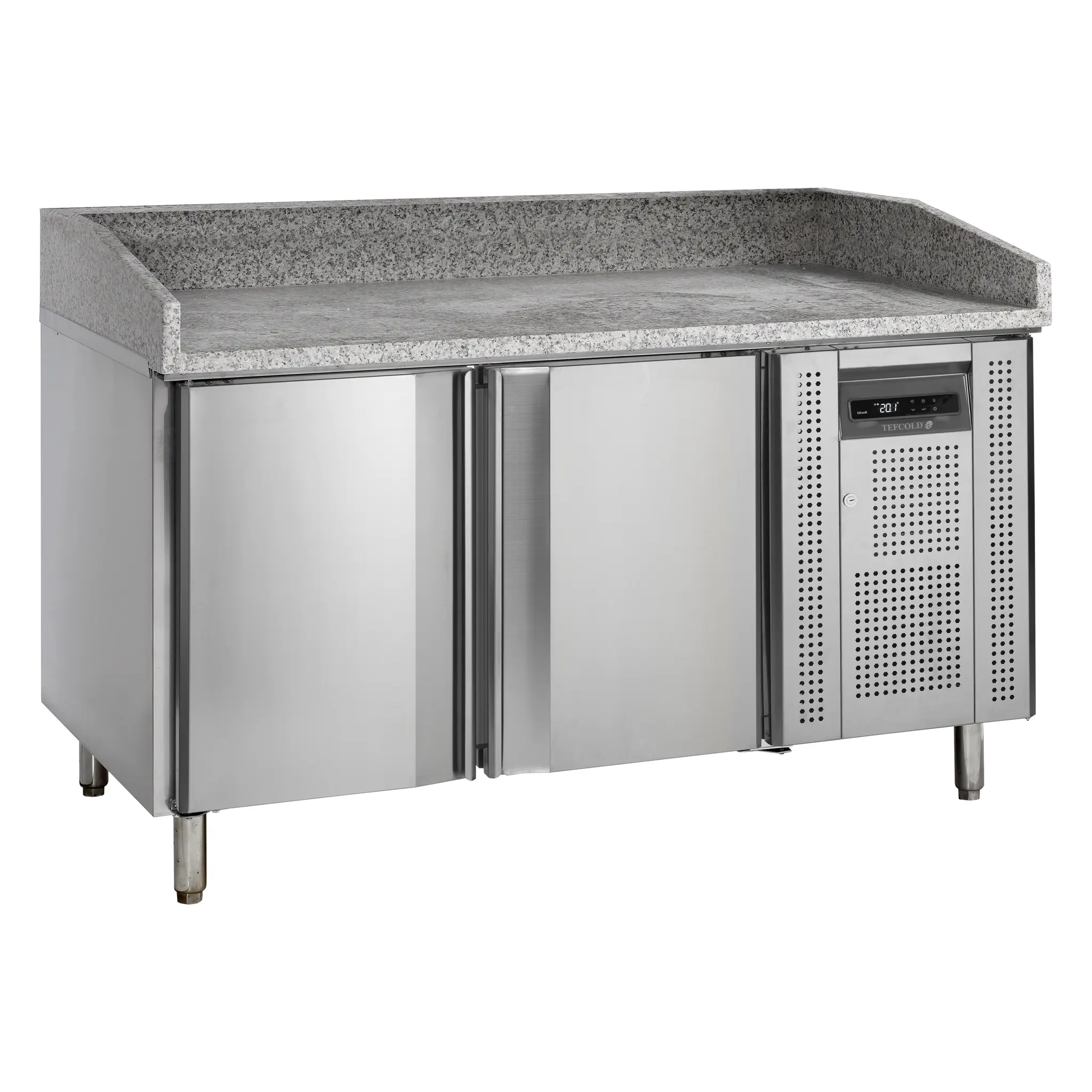 Comptoir à pizza 2 portes plan de travail granit 390 L