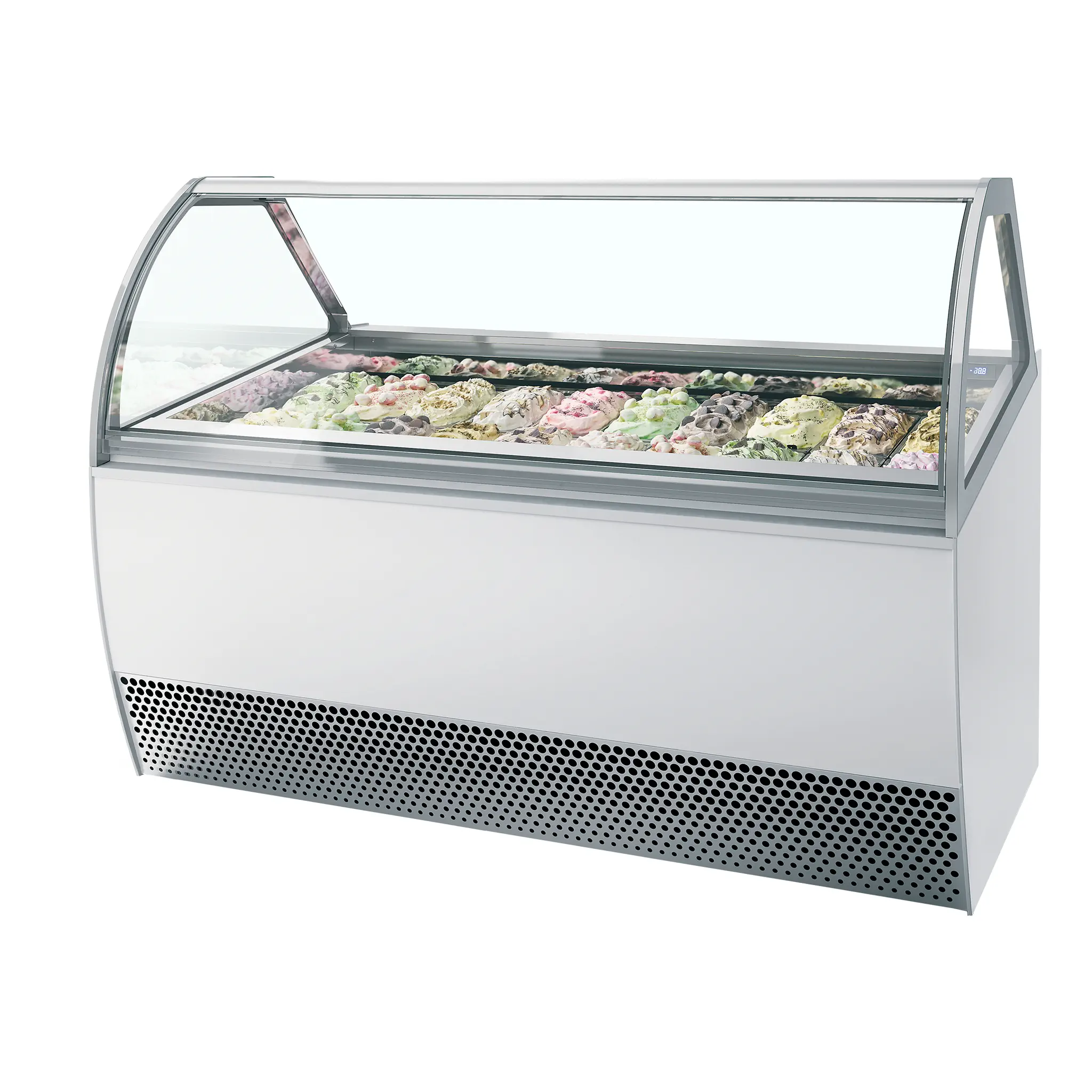 Vitrine ventilée comptoir à glaces Millenium vitre bombée 20 bacs Napoli de 5L