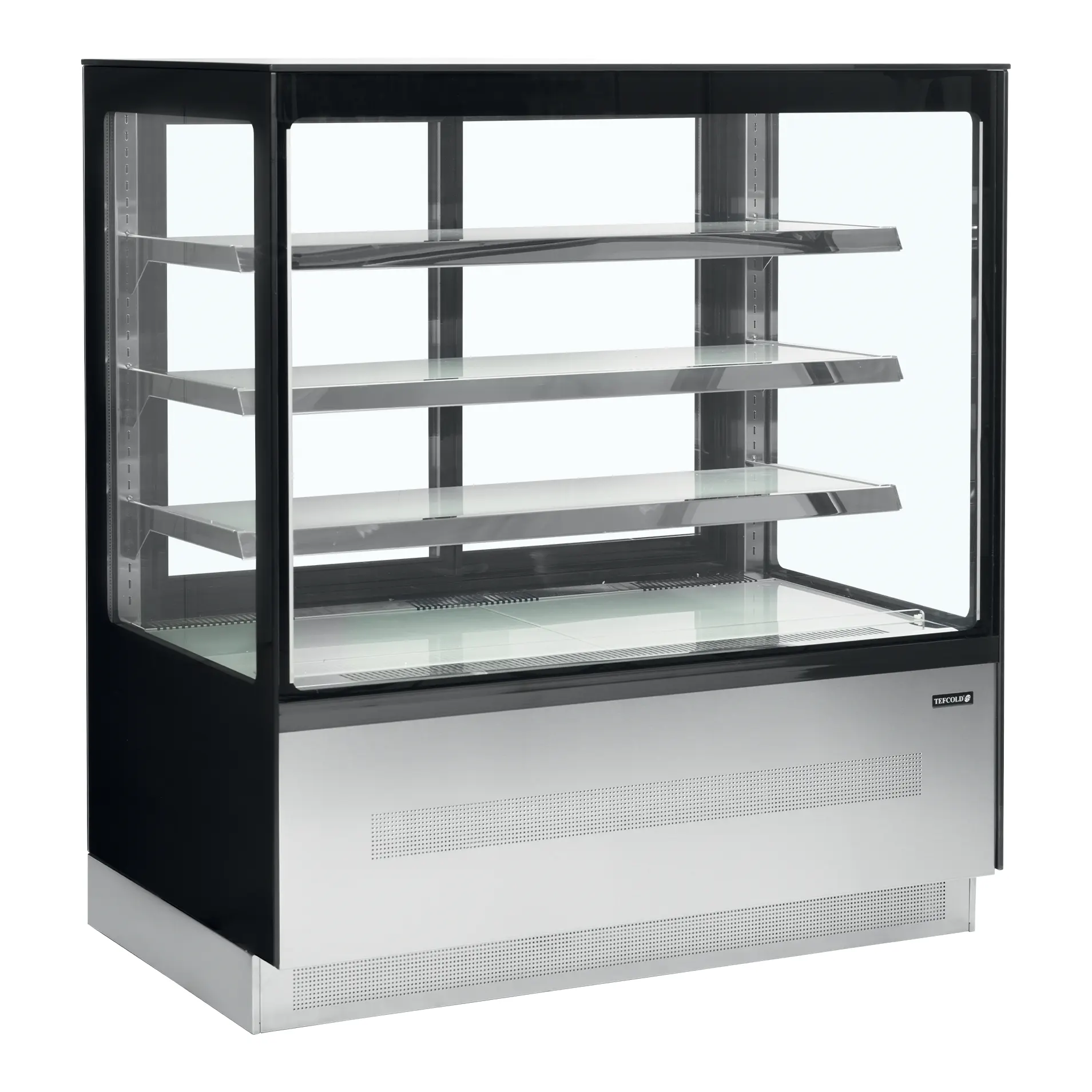 Vitrine à pâtissierie vitre droite 3 étagères 1200 mm