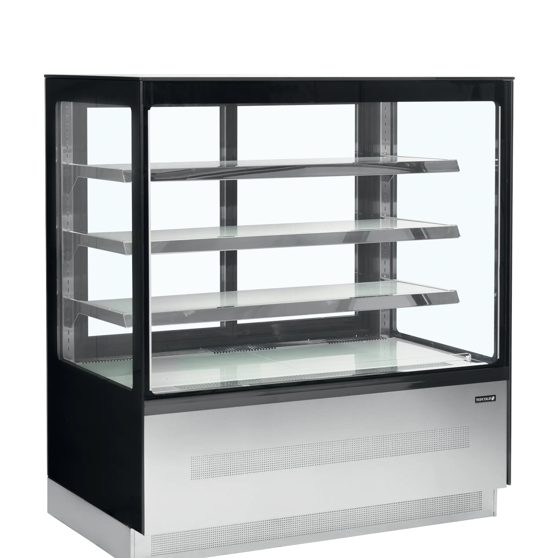 Vitrine à pâtissierie vitre droite 3 étagères 1200 mm