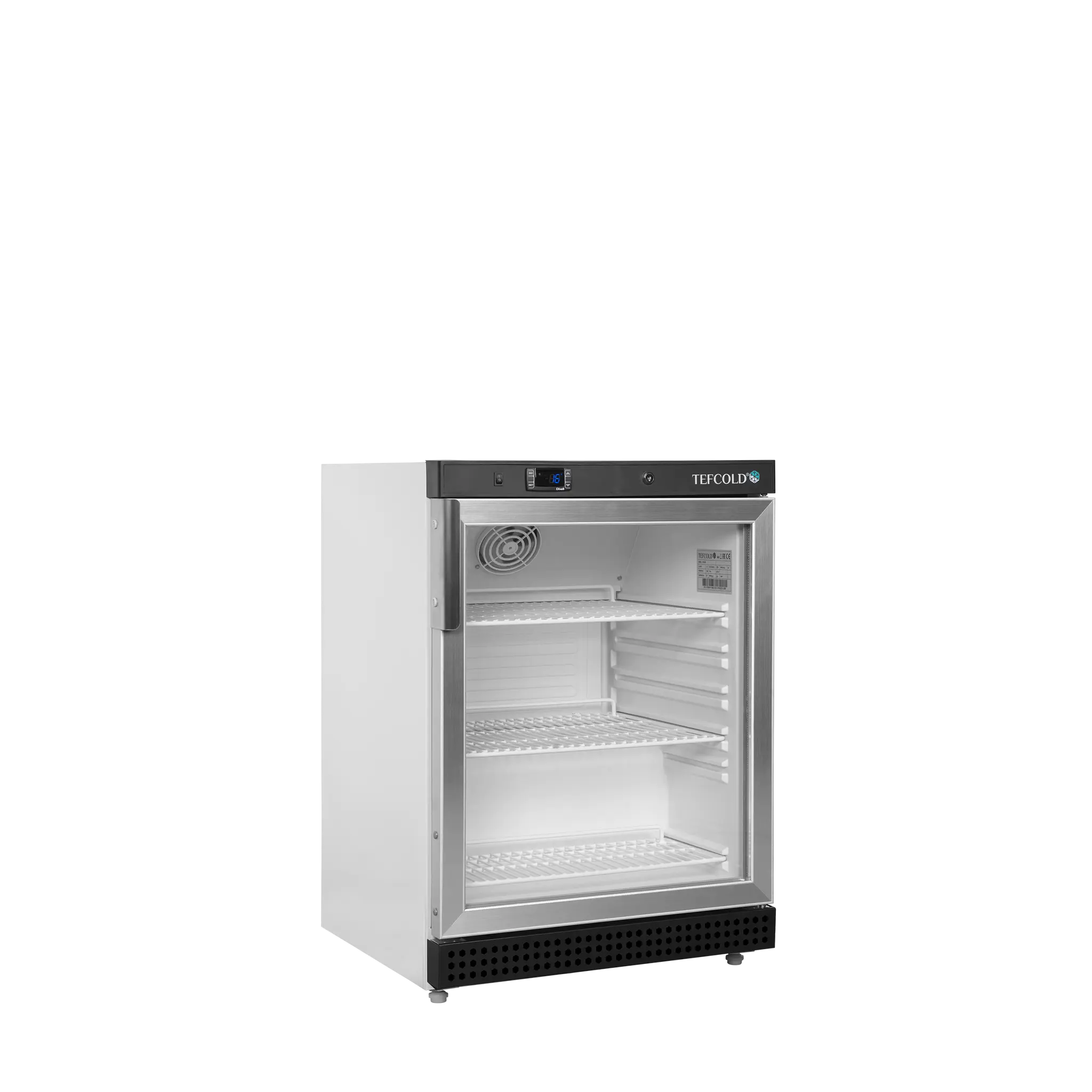 Armoire réfrigérée vitrée table top blanche 136L
