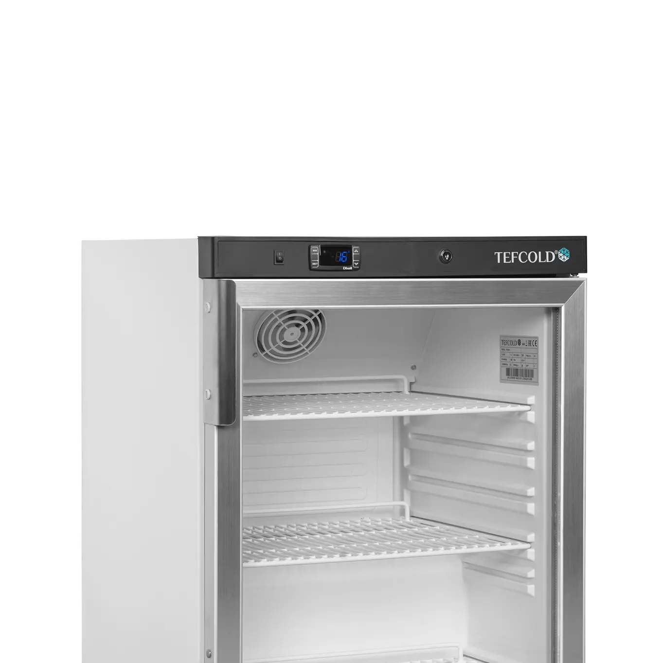 Armoire réfrigérée vitrée table top blanche 136L