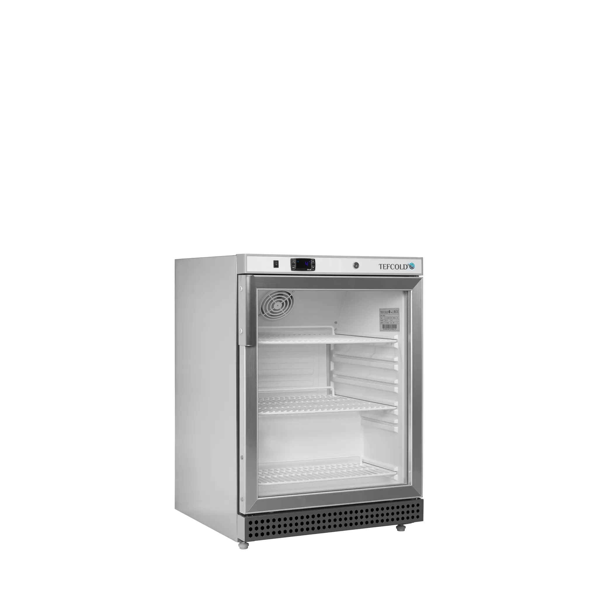 Armoire réfrigérée vitrée table top inox 136L