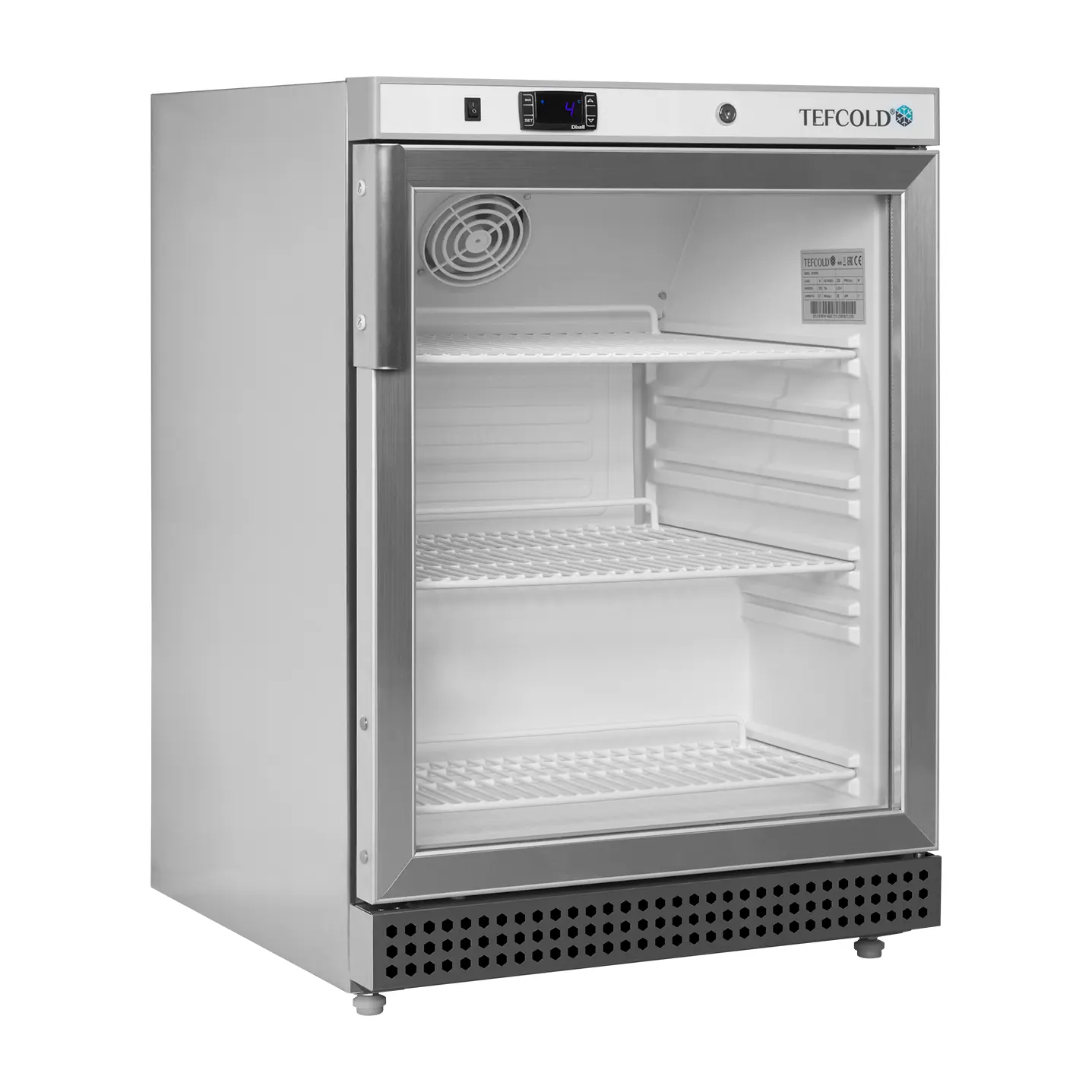 Armoire réfrigérée vitrée table top inox 136L