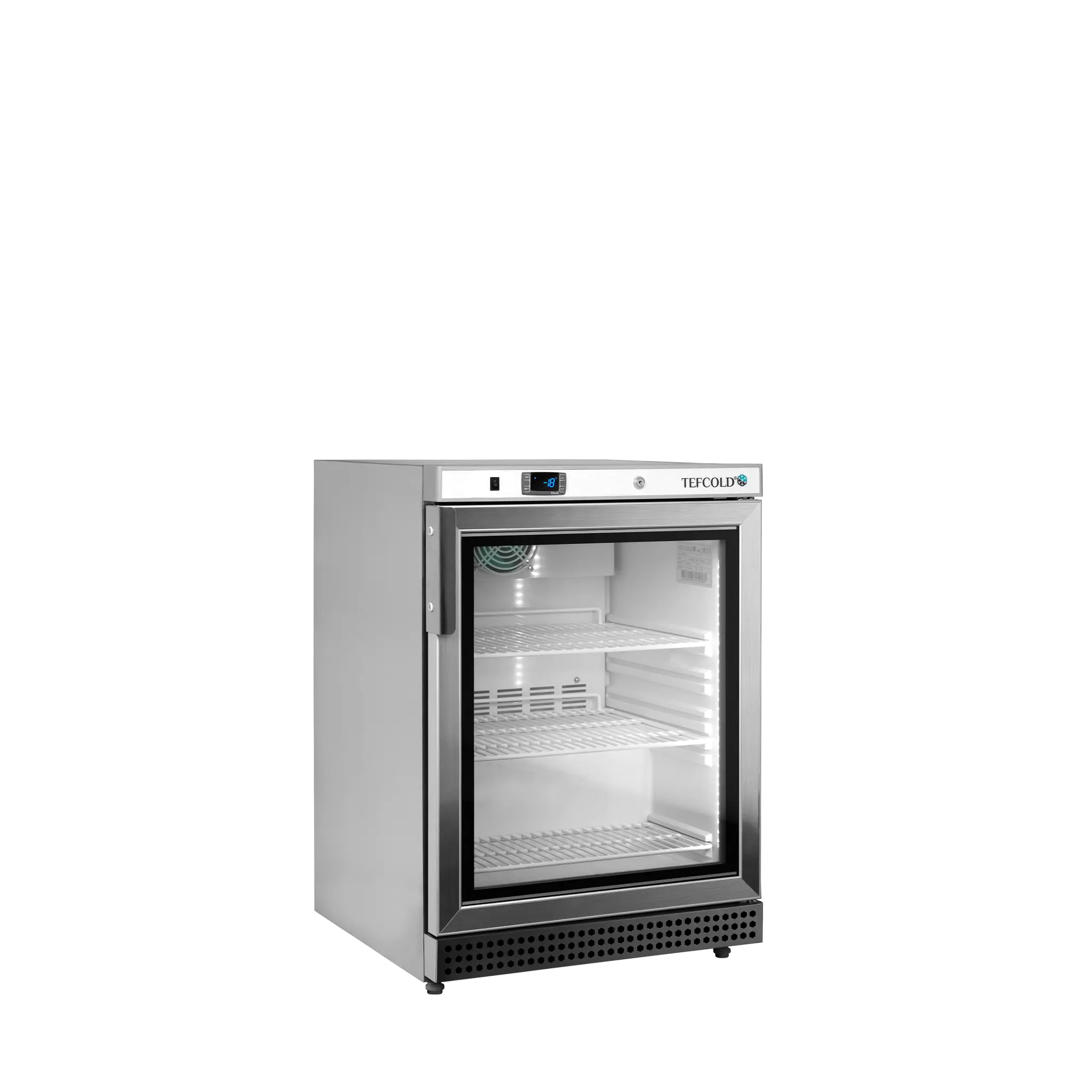 Table top négatif porte vitrée inox - froid ventilé 200 L