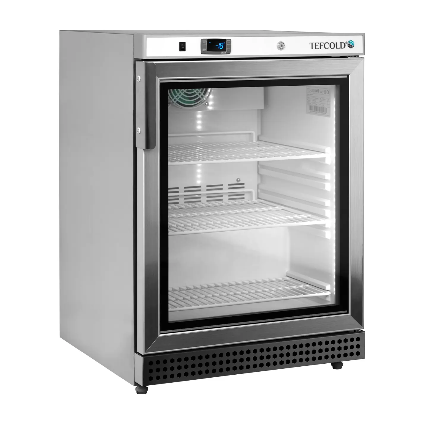 Table top négatif porte vitrée inox - froid ventilé 200 L