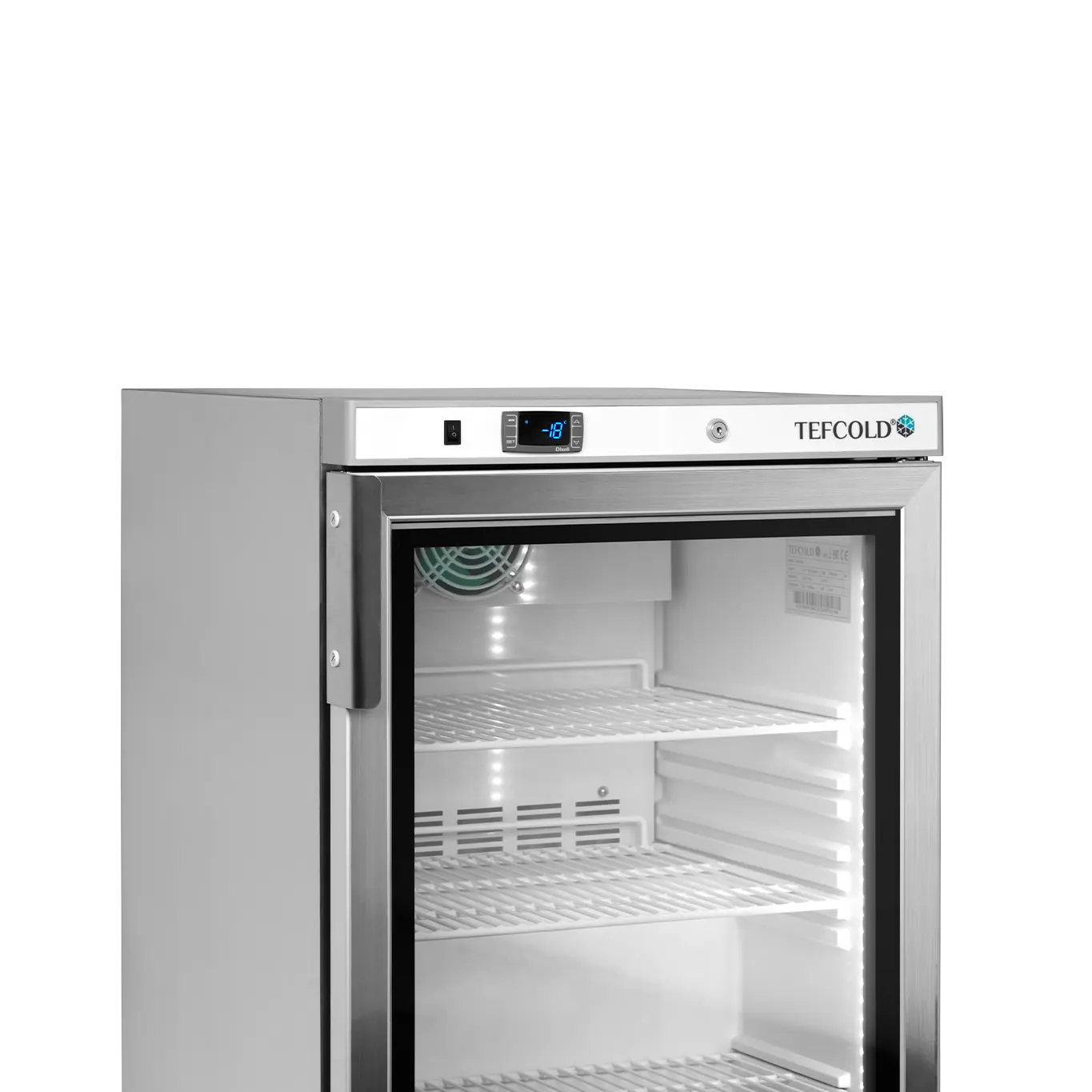 Table top négatif porte vitrée inox - froid ventilé 200 L