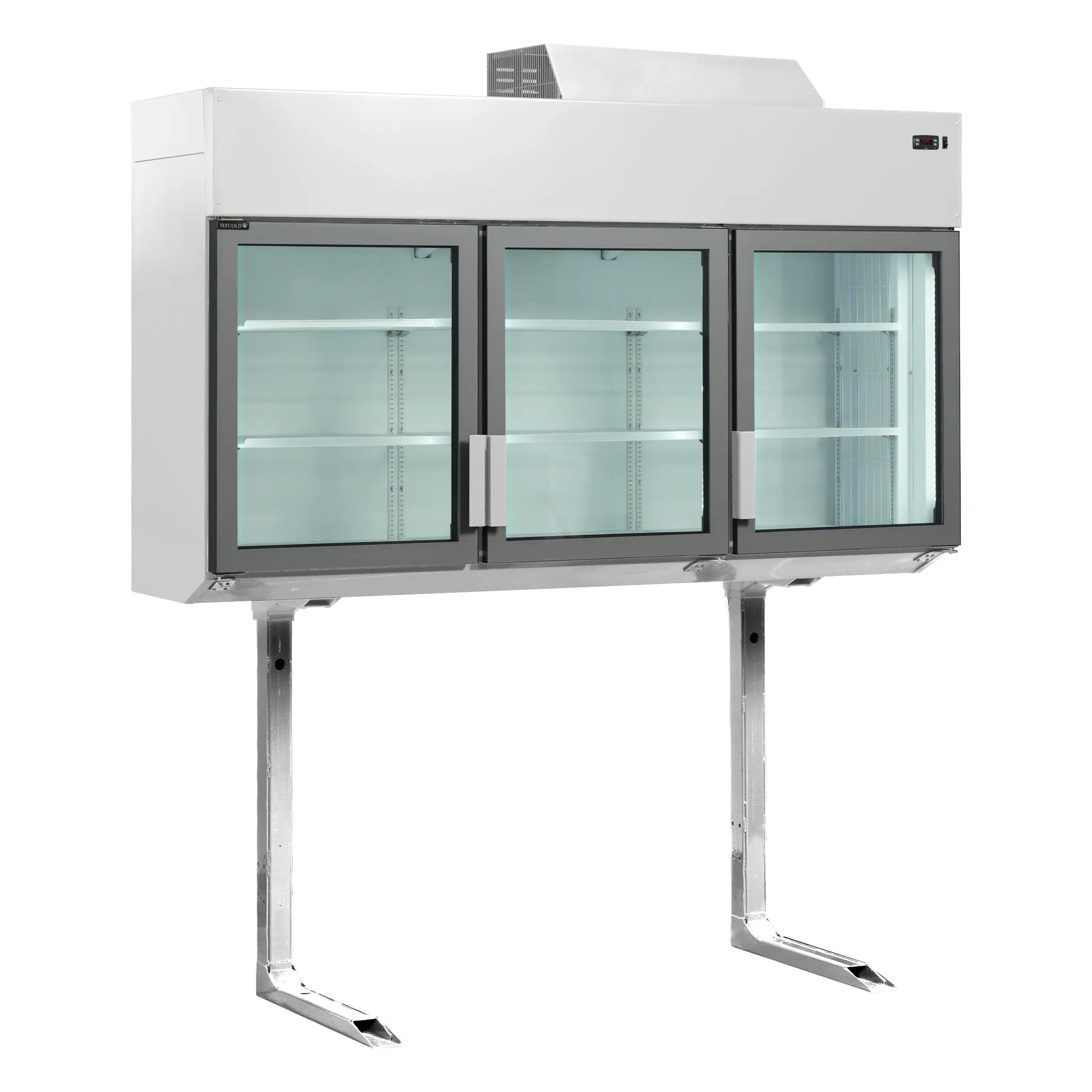 Congélateur/réfrigérateur mural surélevé noir 3 portes 779 L