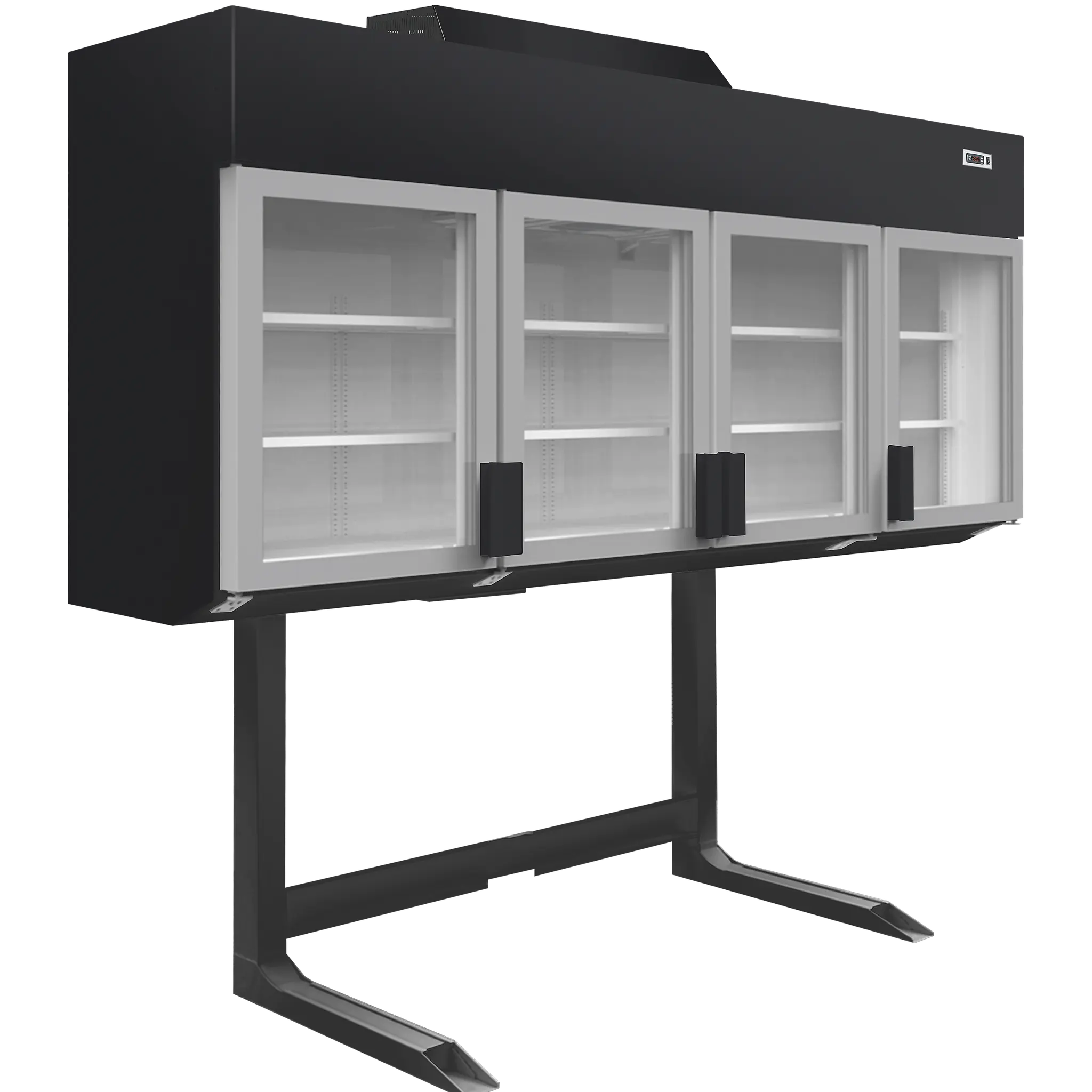 Congélateur/réfrigérateur mural surélevé noir 4 portes 1076 L