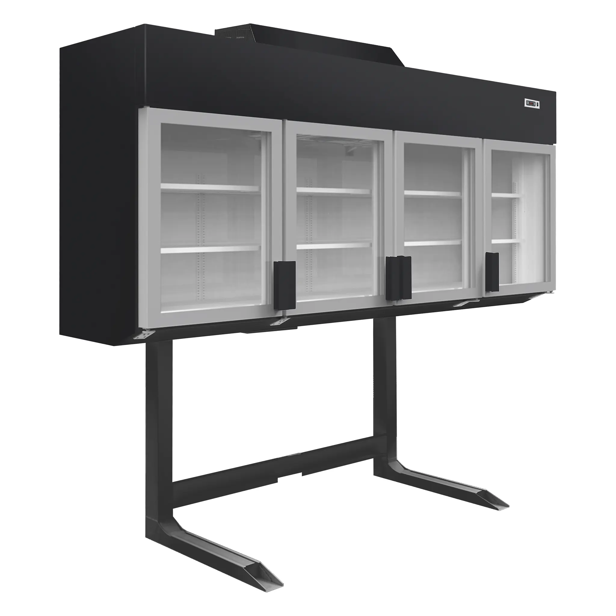 Congélateur/réfrigérateur mural surélevé noir 4 portes 1076 L