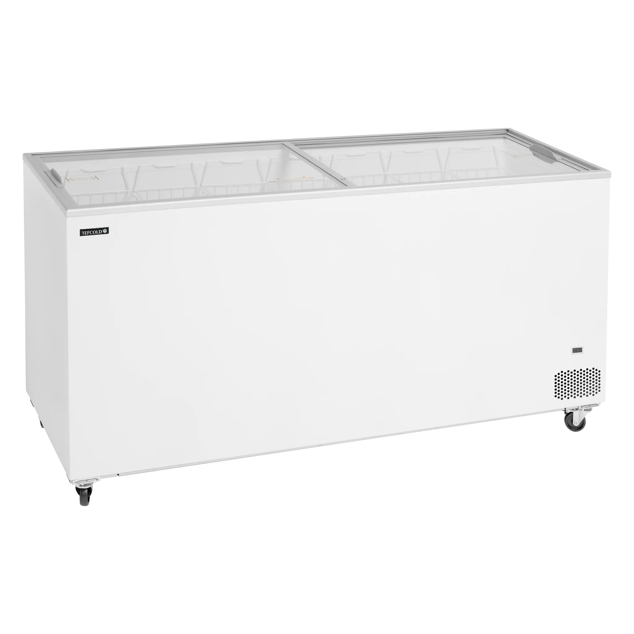 Congélateur coffre avec couvercles coulissants vitrés plats 555 L