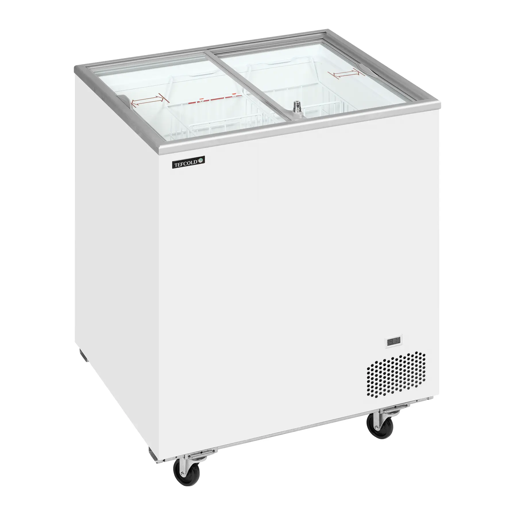 Congélateur coffre avec couvercles coulissants vitrés plats 191 L