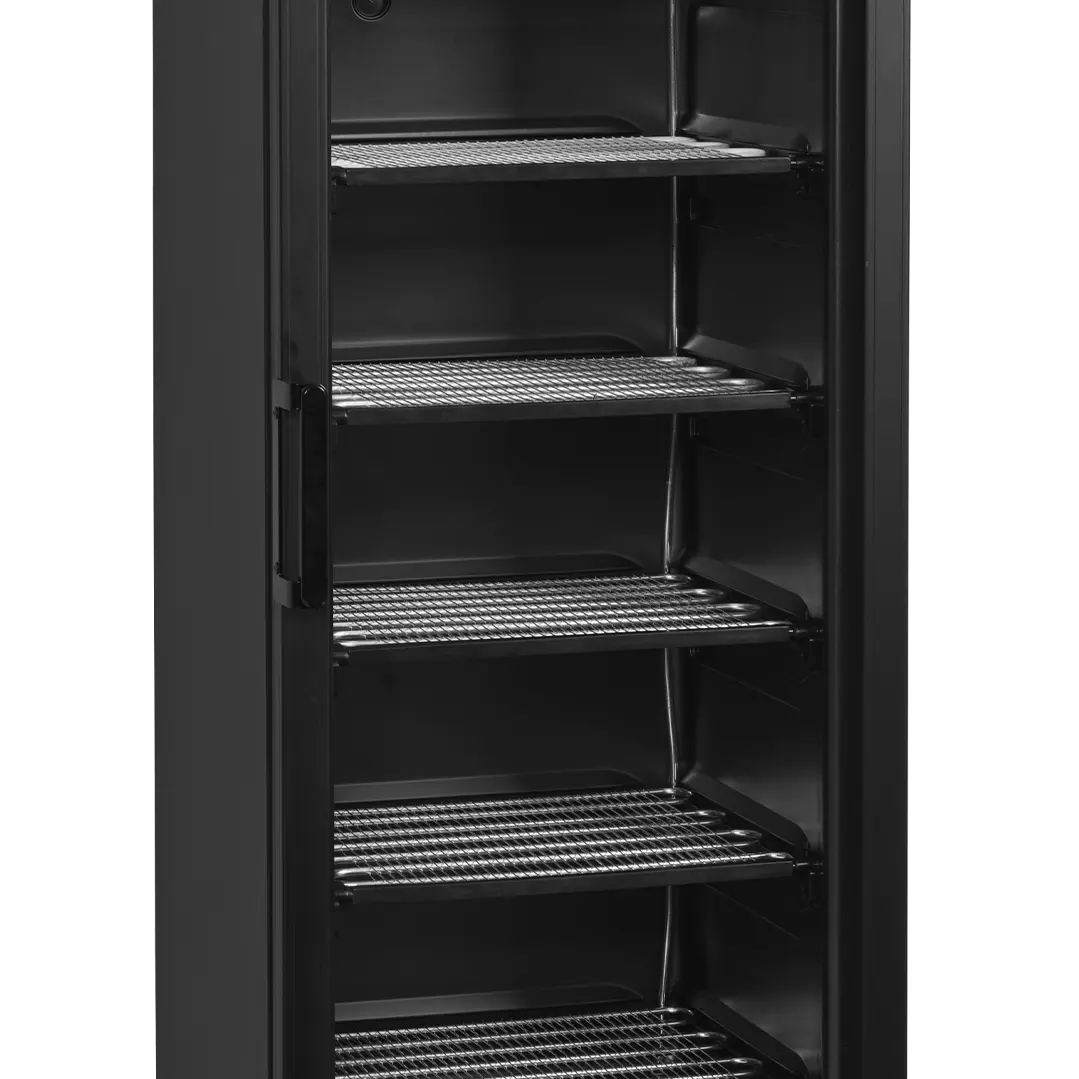 Armoire négative vitrée noire avec bandeau lumineux 300 L