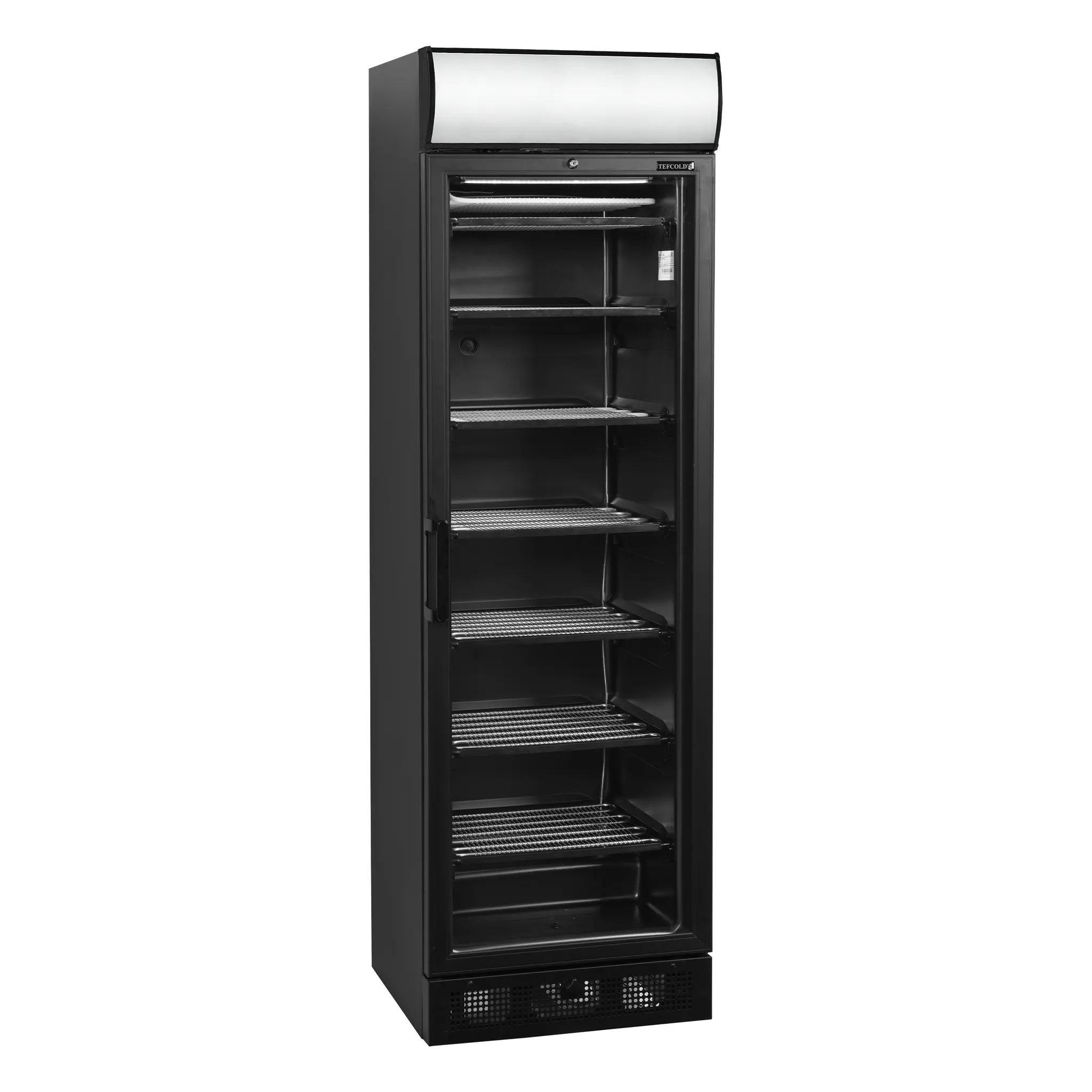 Armoire négative vitrée noire avec bandeau lumineux 300 L