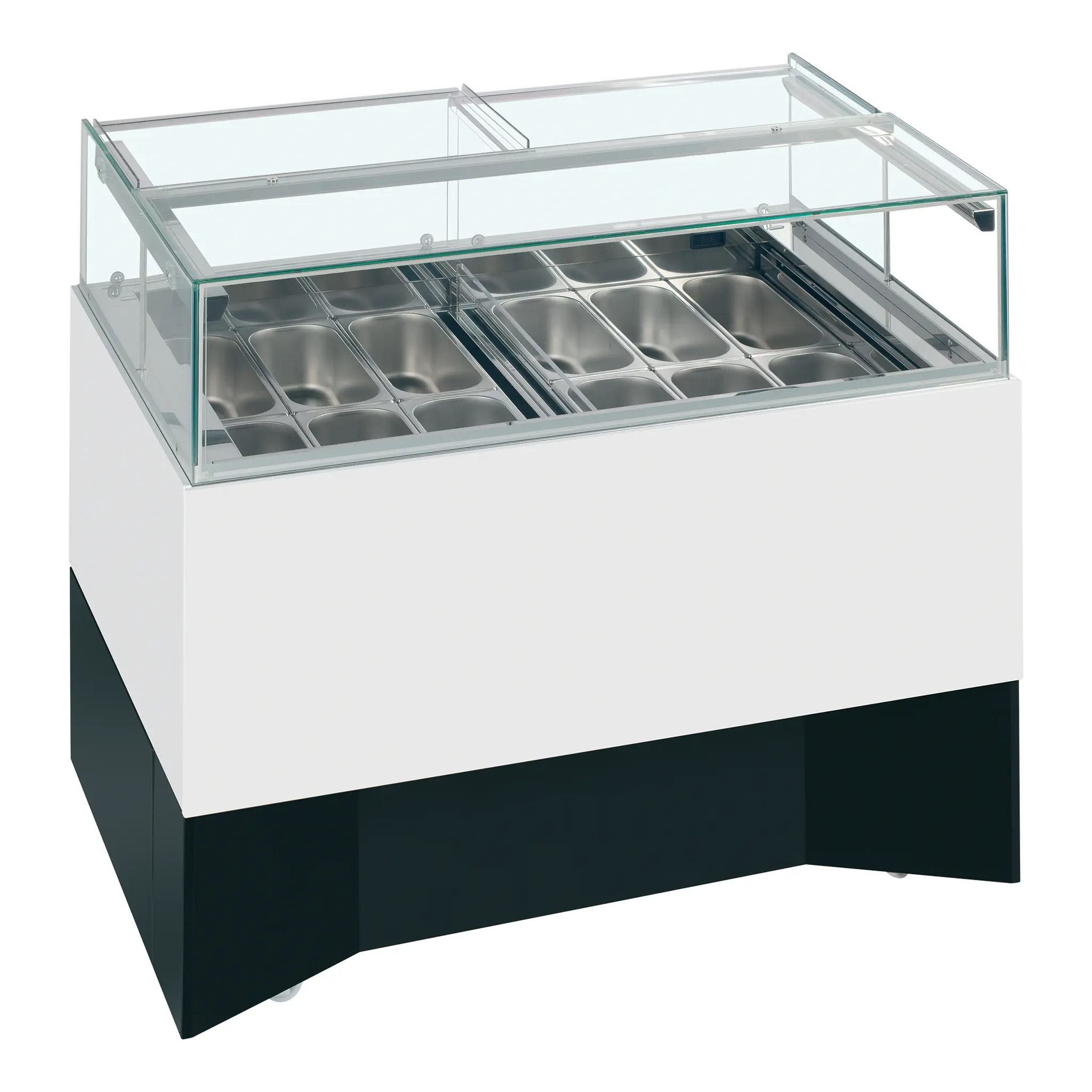 Vitrine comptoir à glaces Delta froid ventilé bizone  12 bacs Napoli de 5L