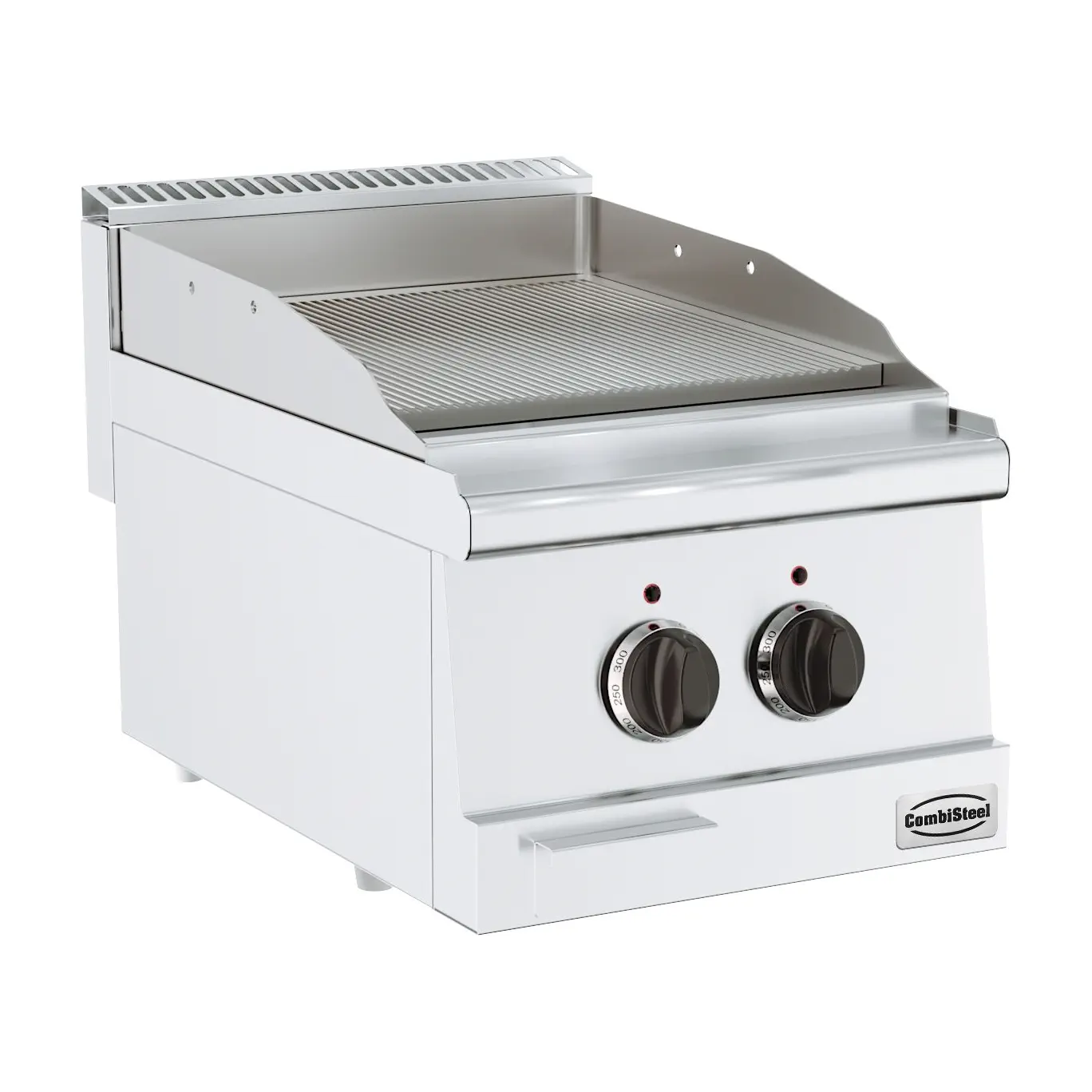 Plancha électrique rainurée en acier - 400 x 600 mm - 3.6 kW