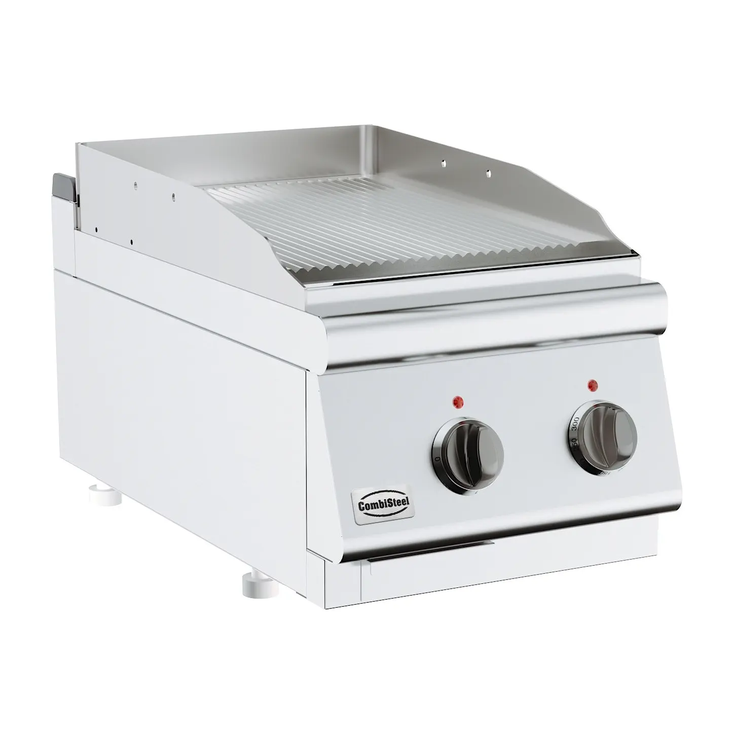 Plancha électrique en acier rainuré - 400 x 700 mm - 3.6 kW