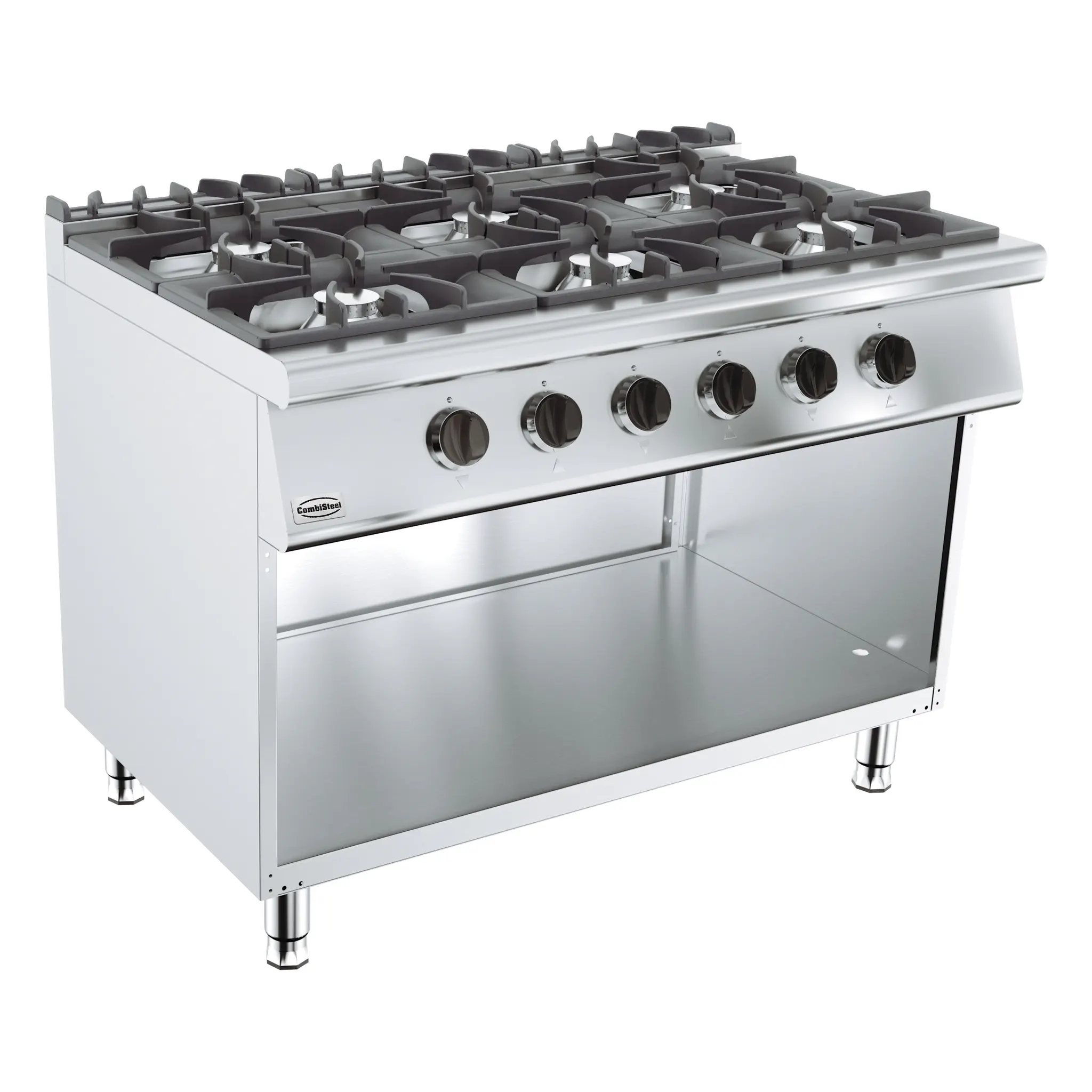 Fourneau à gaz 6 brûleurs sur baie libre - 39.0 kW