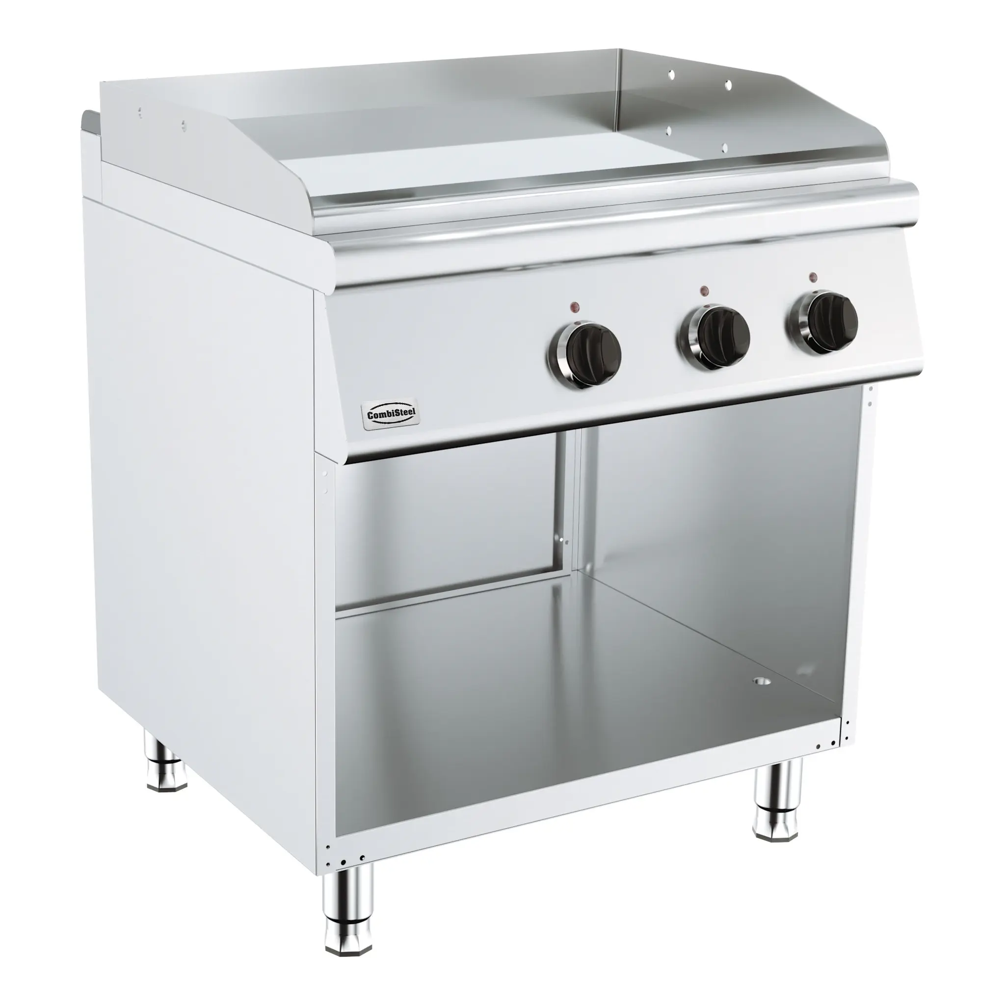 Plancha double électrique en acier lisse sur baie libre - 800 x 700 mm - 7.2 kW