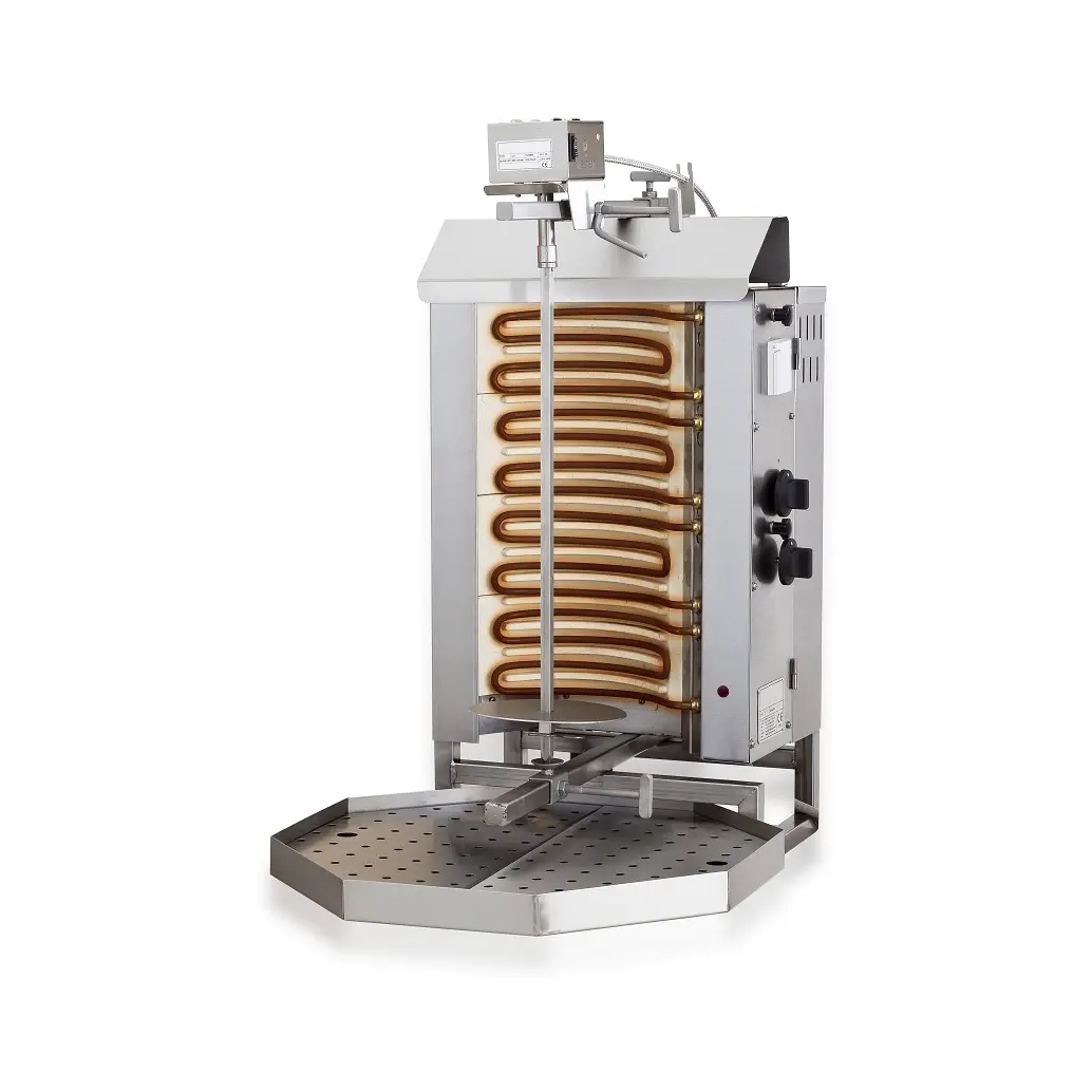 Gyros grill électrique moteur au-dessus 4 zones de chauffe - 6.4 kW