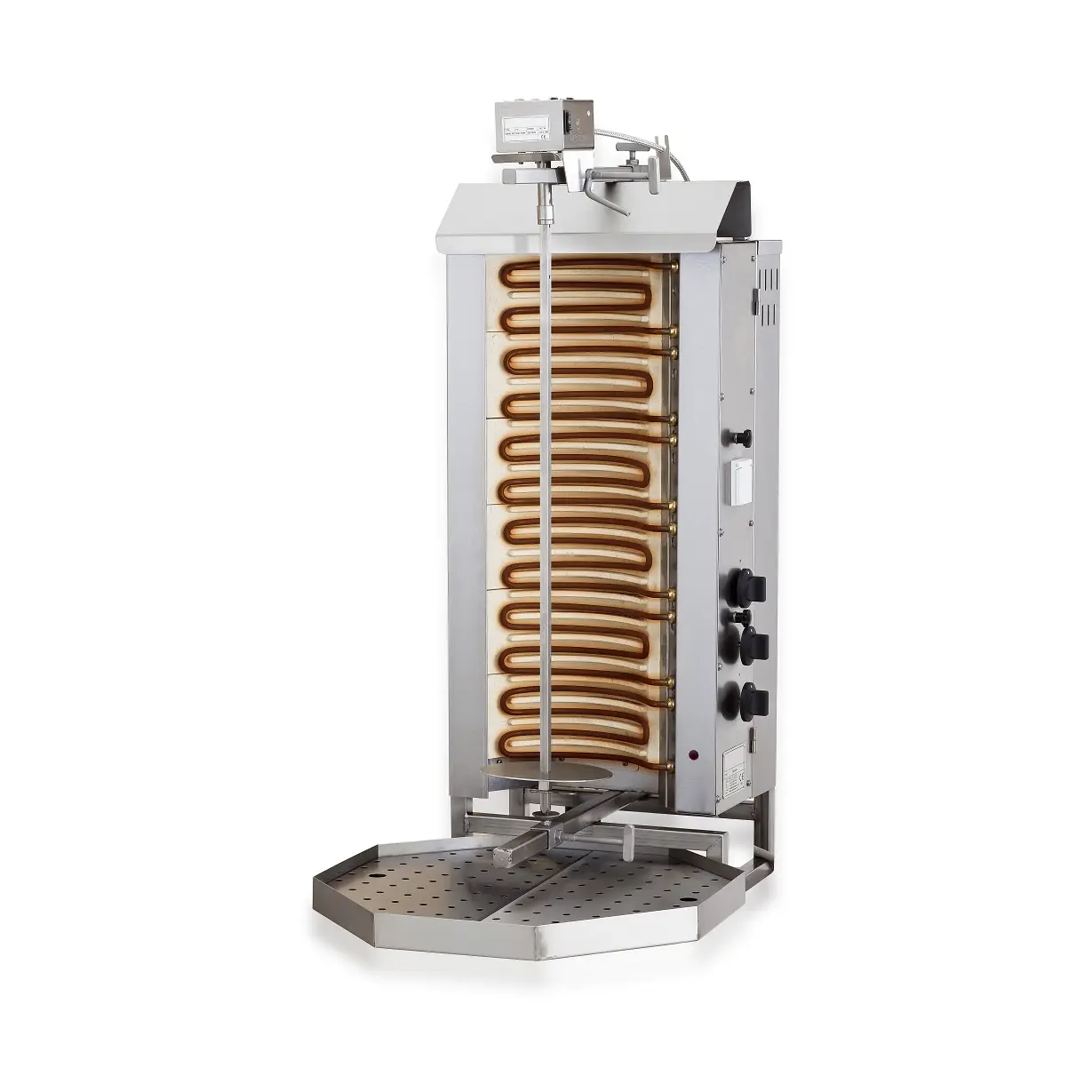 Gyros grill électrique moteur au-dessus 6 zones de chauffe - 9.6 kW