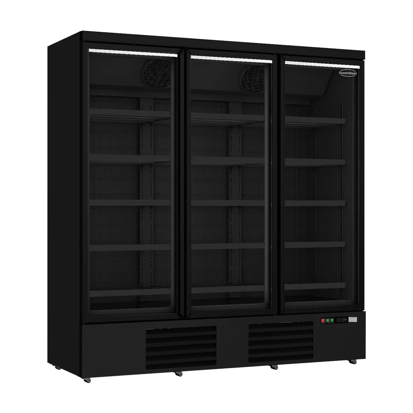 Vitrine réfrigérée négative 3 portes en verre noire 1530 L