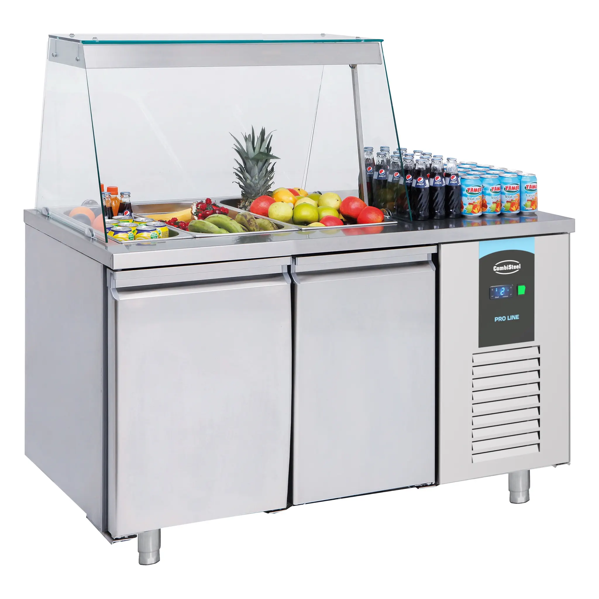 Saladette vitrée réfrigérée 2 portes 3x GN 1/1 - Pro Line