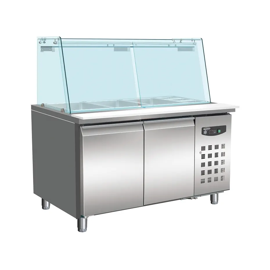 Saladette réfrigérée vitrée 2 portes 3x 1/1 + 3x 1/6 GN - 314 L - Standard Line