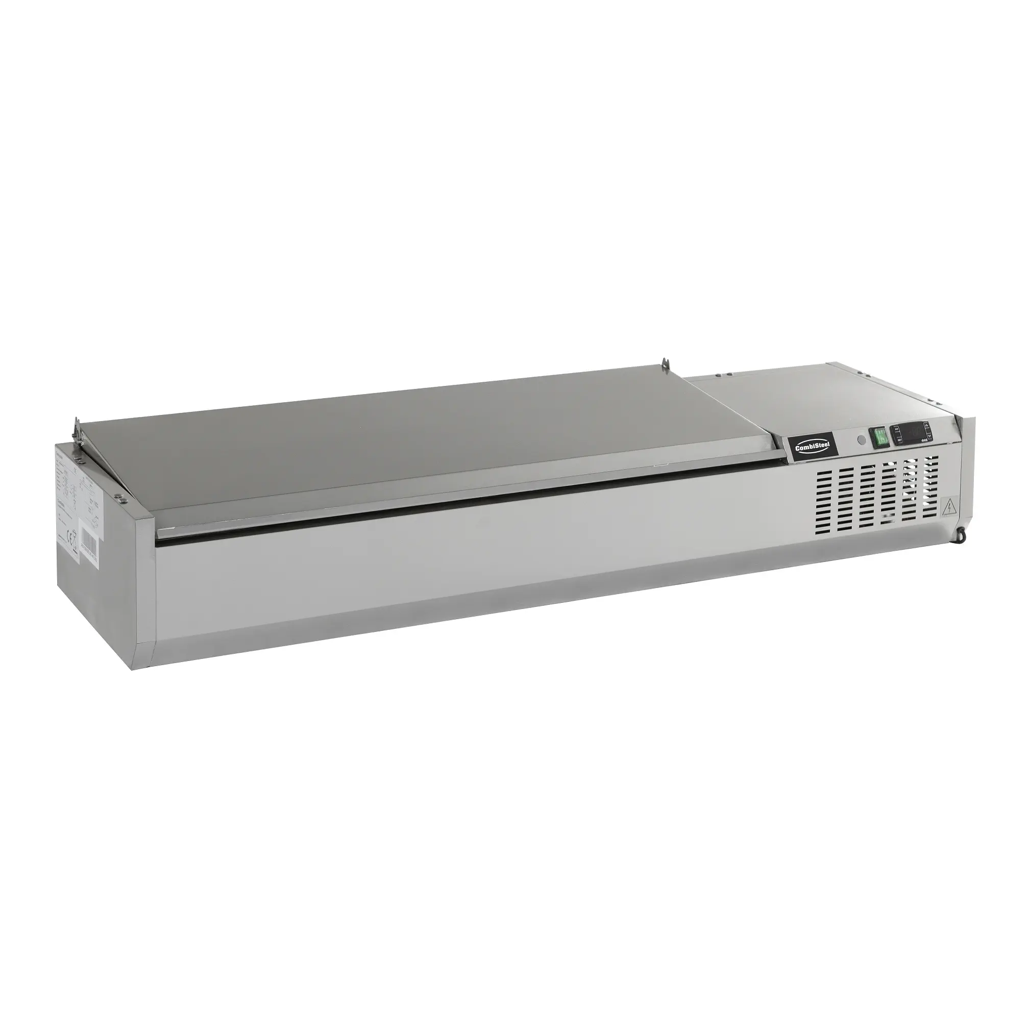 Vitrine à ingrédients couvercle en acier inox 1/4 GN x 10