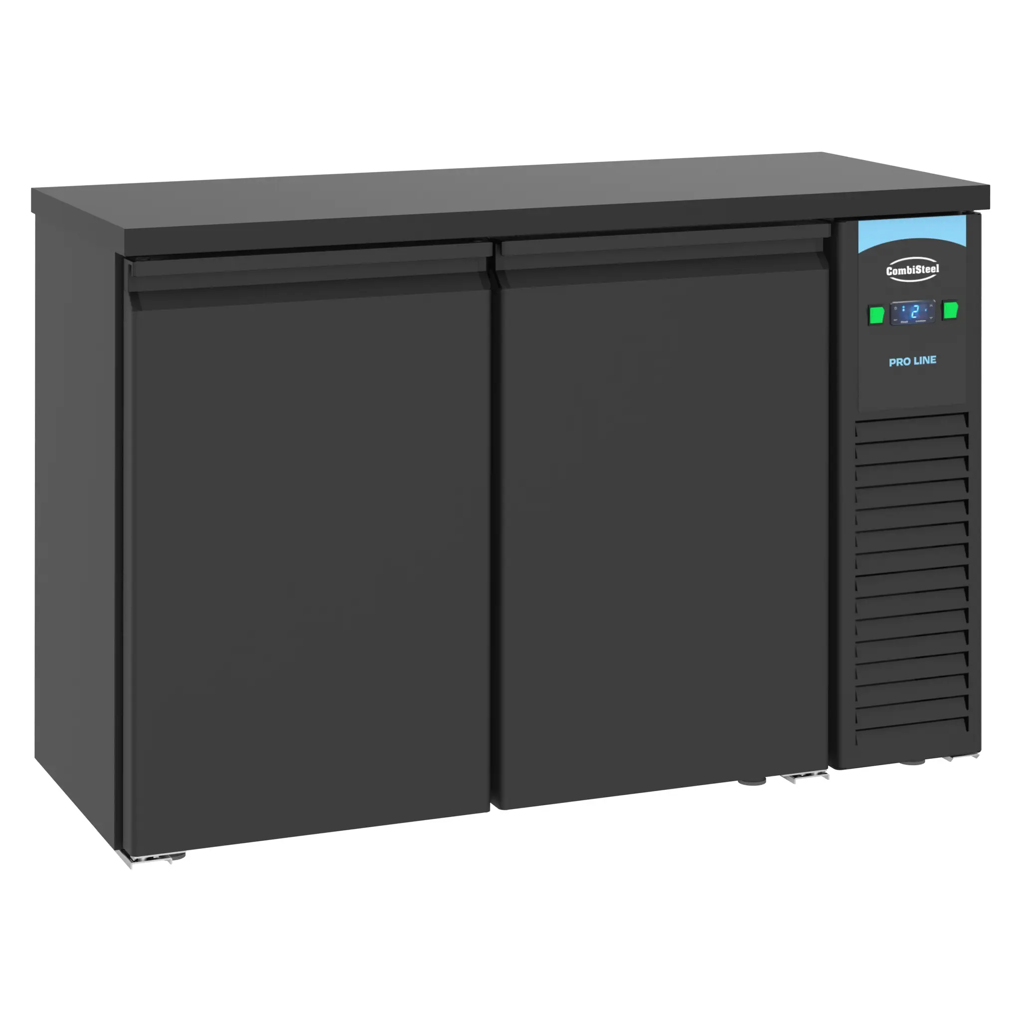 Arrière bar réfrigérée noir 2 portes battantes - 320 L - Pro Line