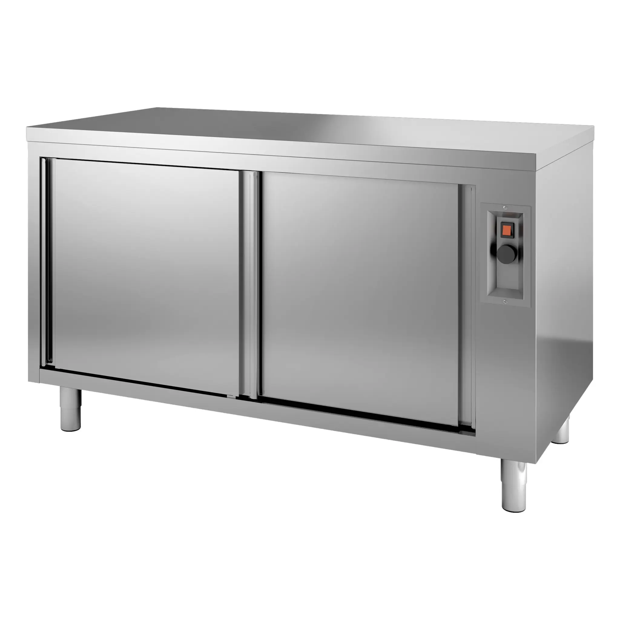 Meuble inox chauffant traversant 1600 x 700