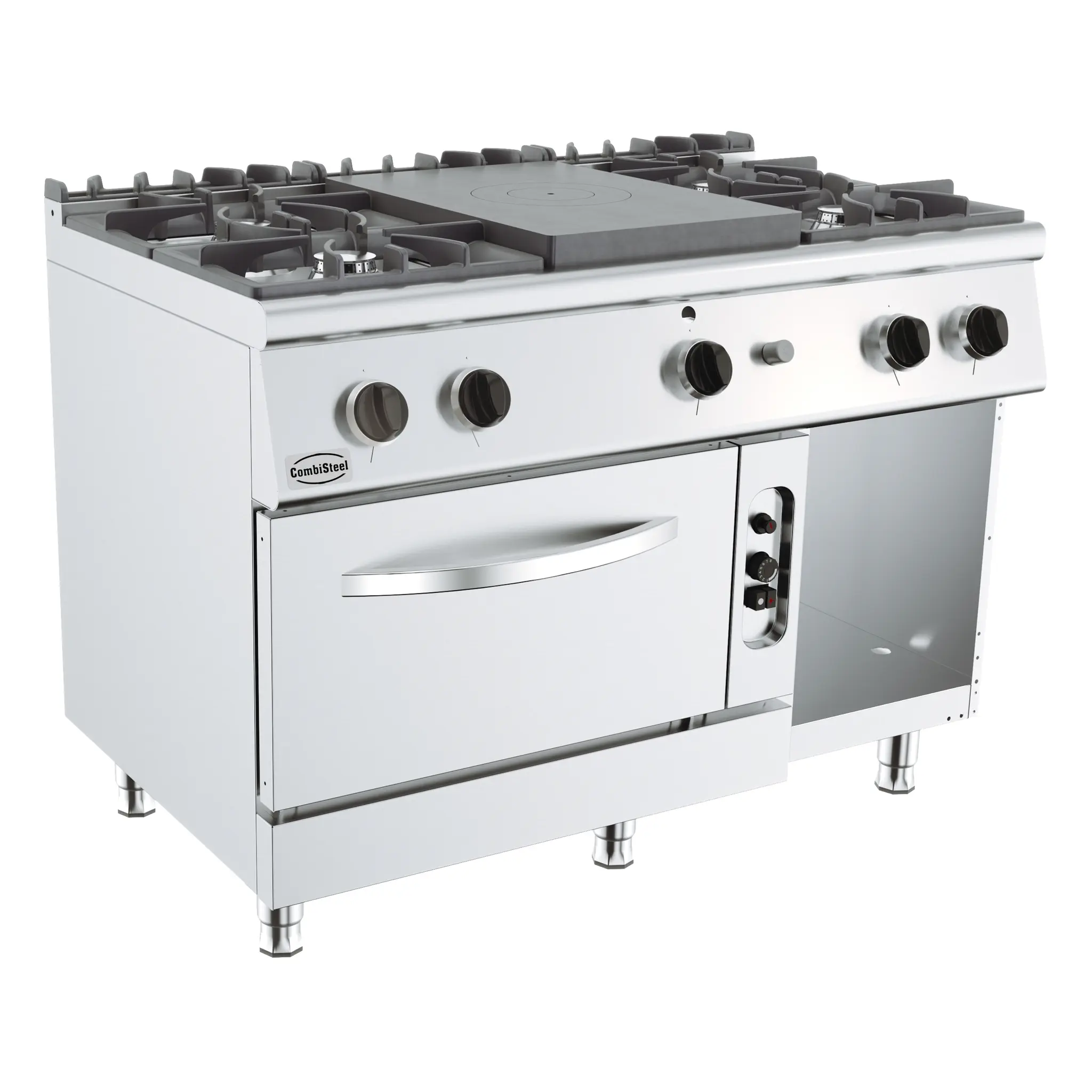 Fourneau avec plaque coup de feu à gaz 4 brûleurs avec four gaz - 38.5 kW