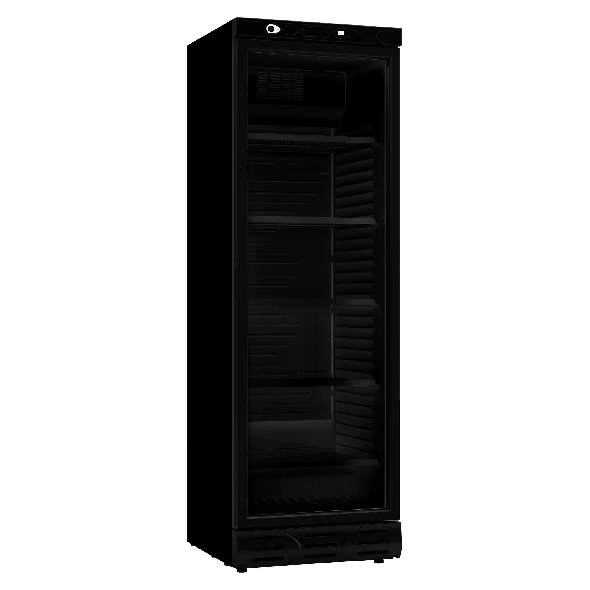 Armoire froide positive 1 porte en verre 382l noir sans canopy