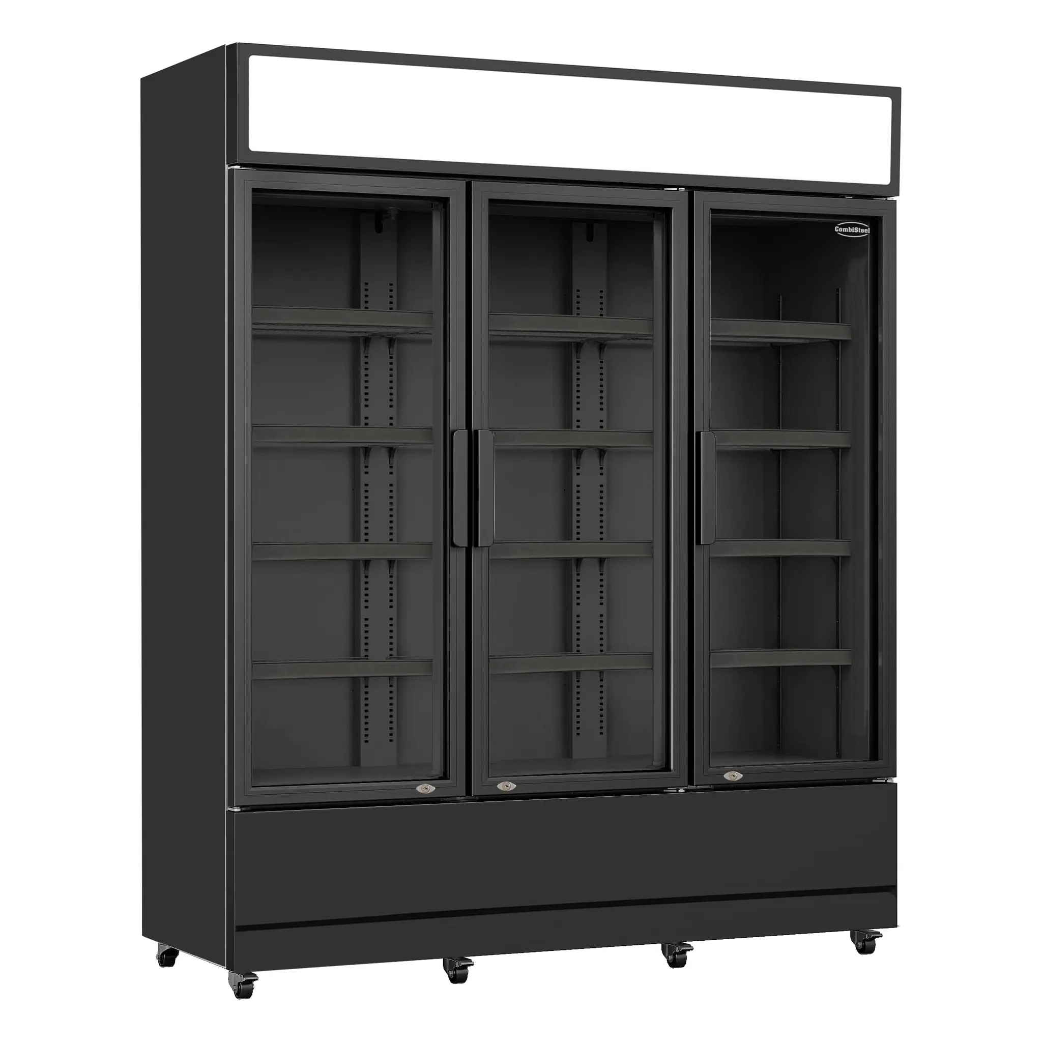 Vitrine réfrigérée positive 3 portes en verre noir fcu-1200 bl