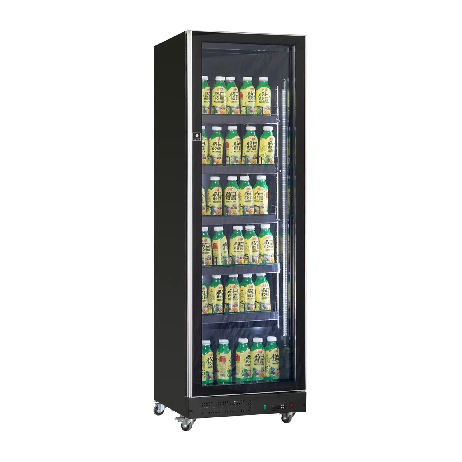 Vitrine réfrigérée positive 1 porte en verre noir - 387 L