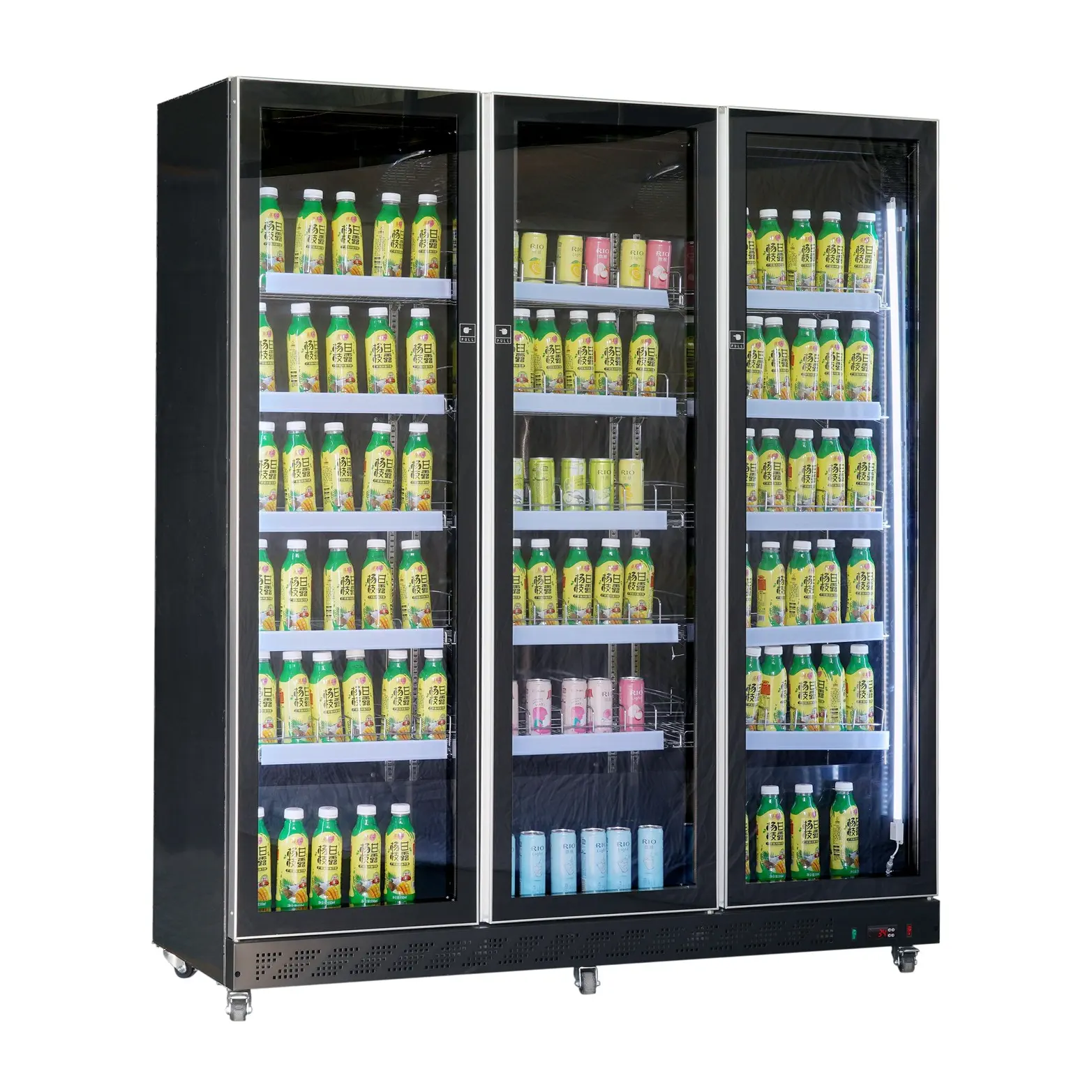 Vitrine réfrigérée positive 3 portes en verre noir - 1173 L