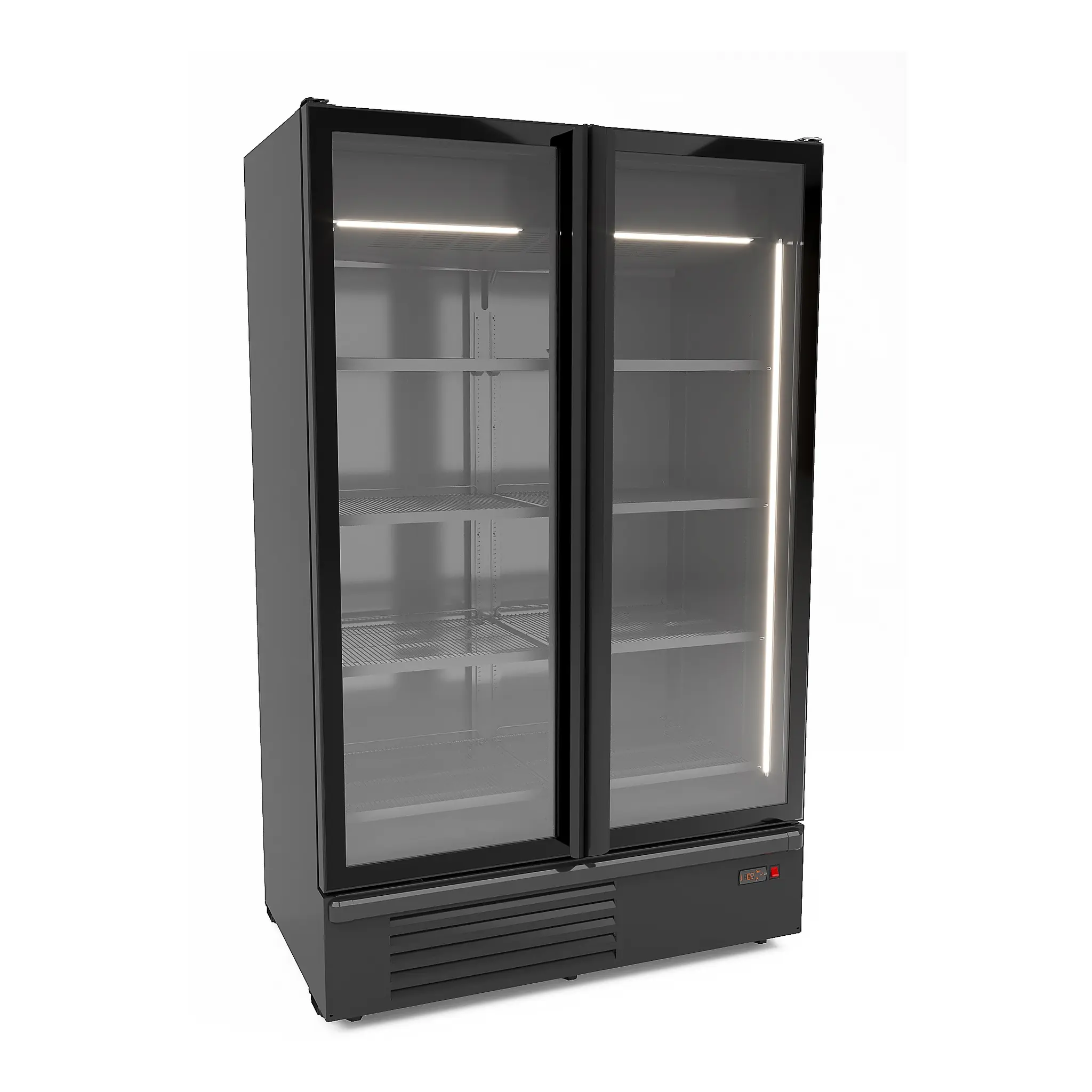 Vitrine réfrigérée positive 2 portes en verre noir 1200 L