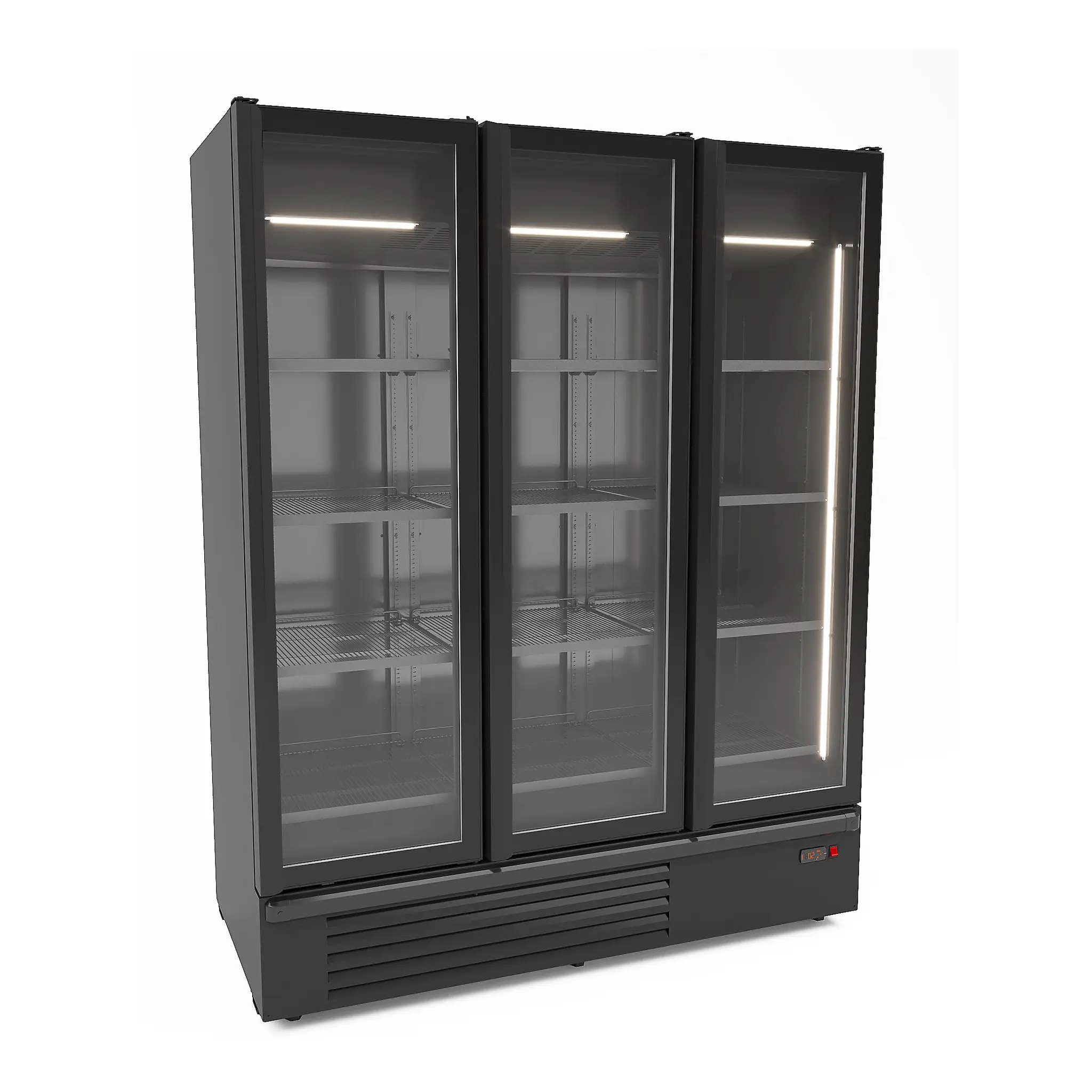 Vitrine réfrigérée positive 3 portes en verre noir 1555 L