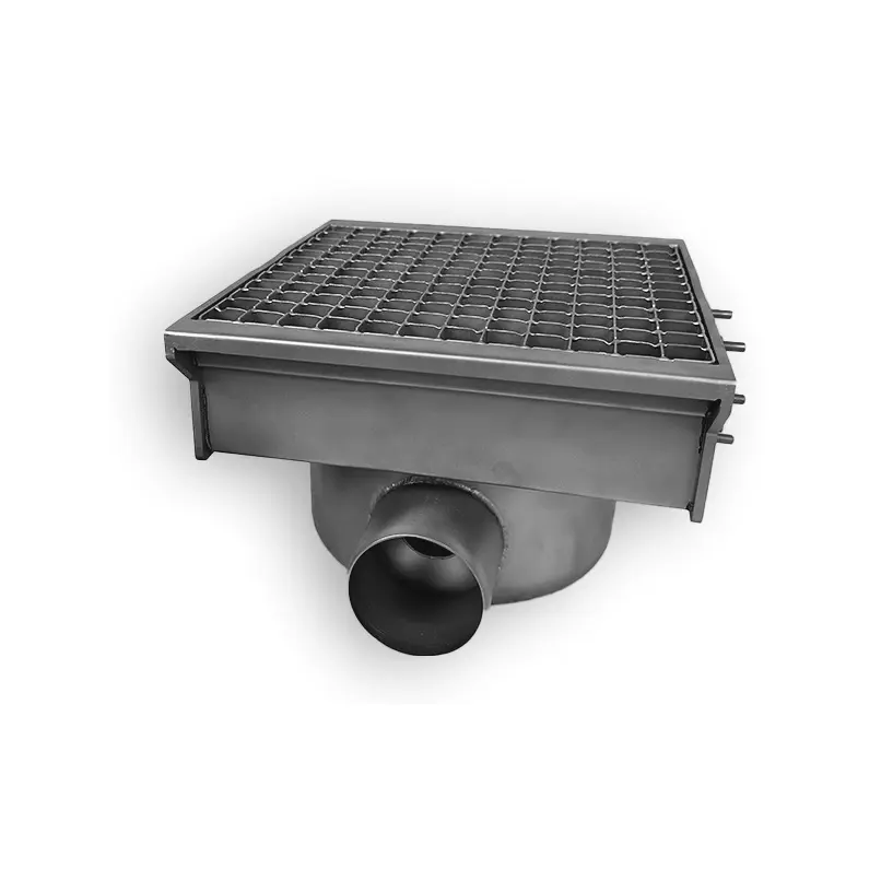 Caniveau de sol300x265 avec 2 sorties pour gouttière à fente