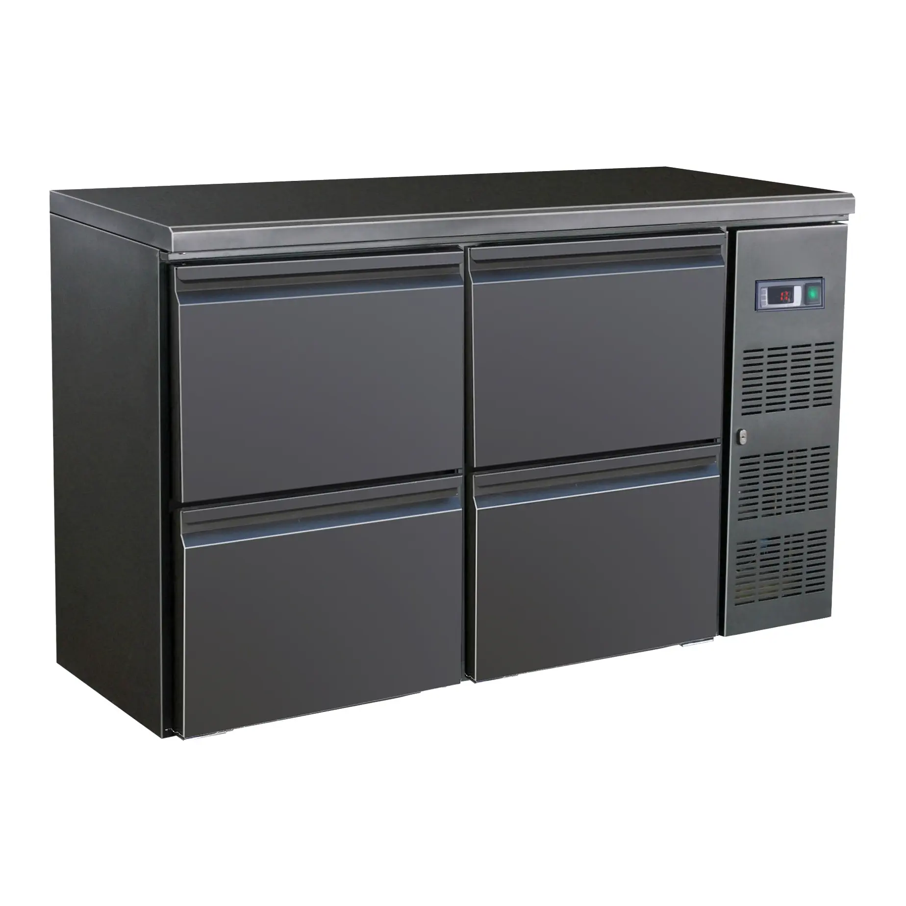Arrière bar réfrigérée noir 4 tiroirs - 350 L - Standard Line