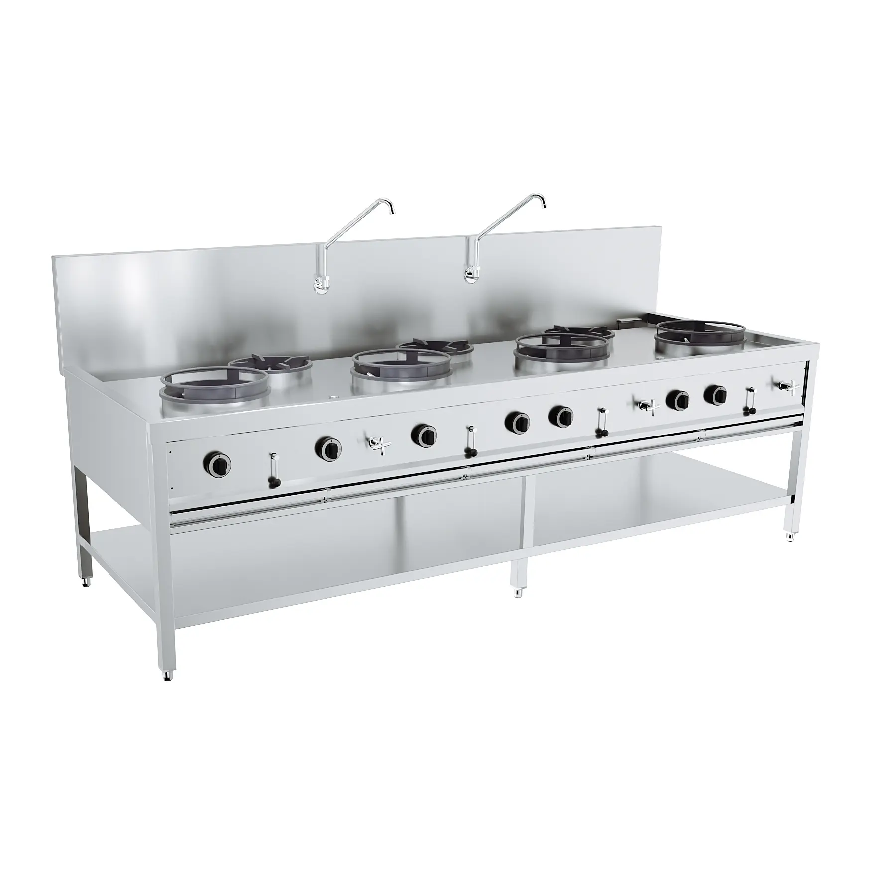 Table wok à gaz 4x17kw + 3x9kw