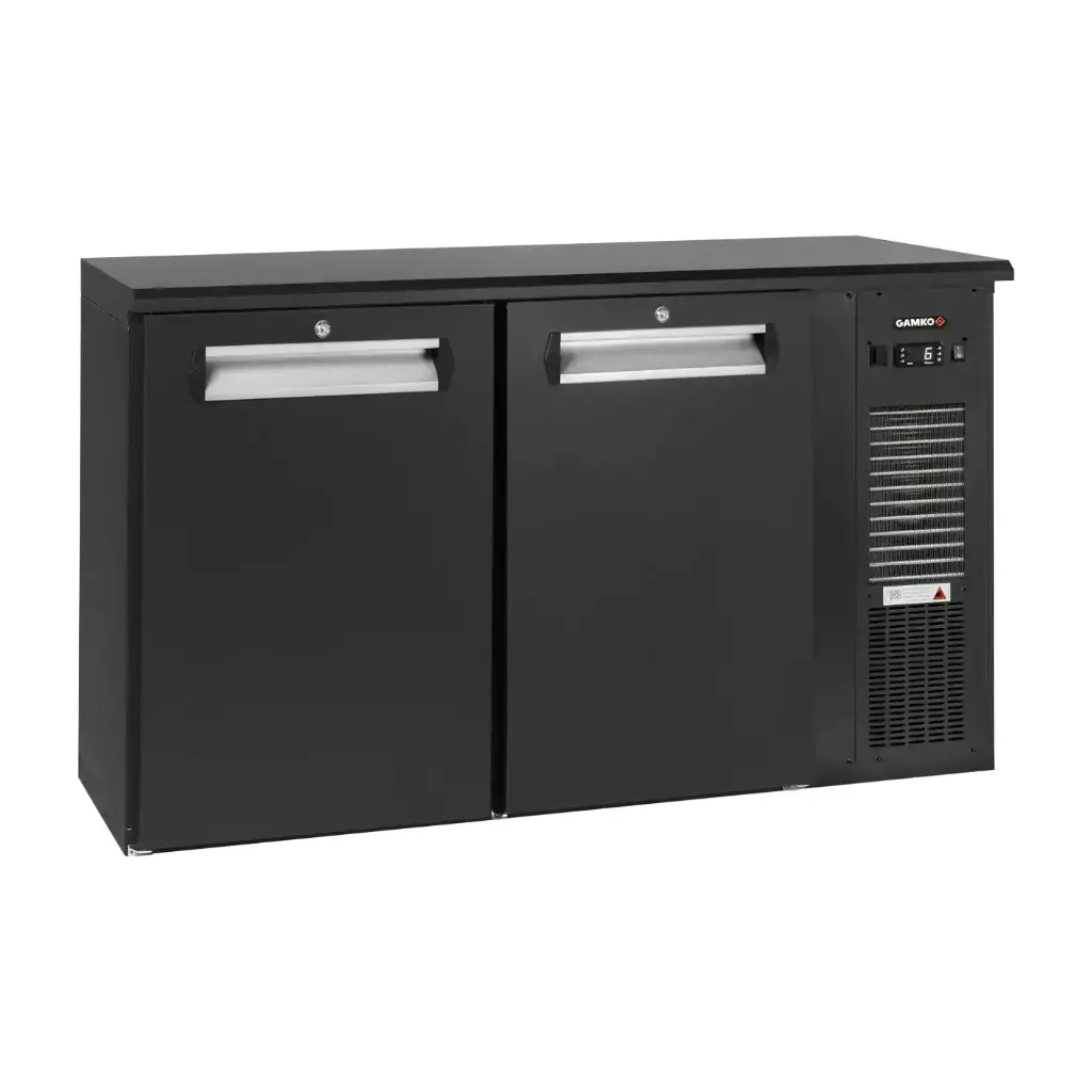 Arrière bar réfrigéré anthracite 2 portes pleines